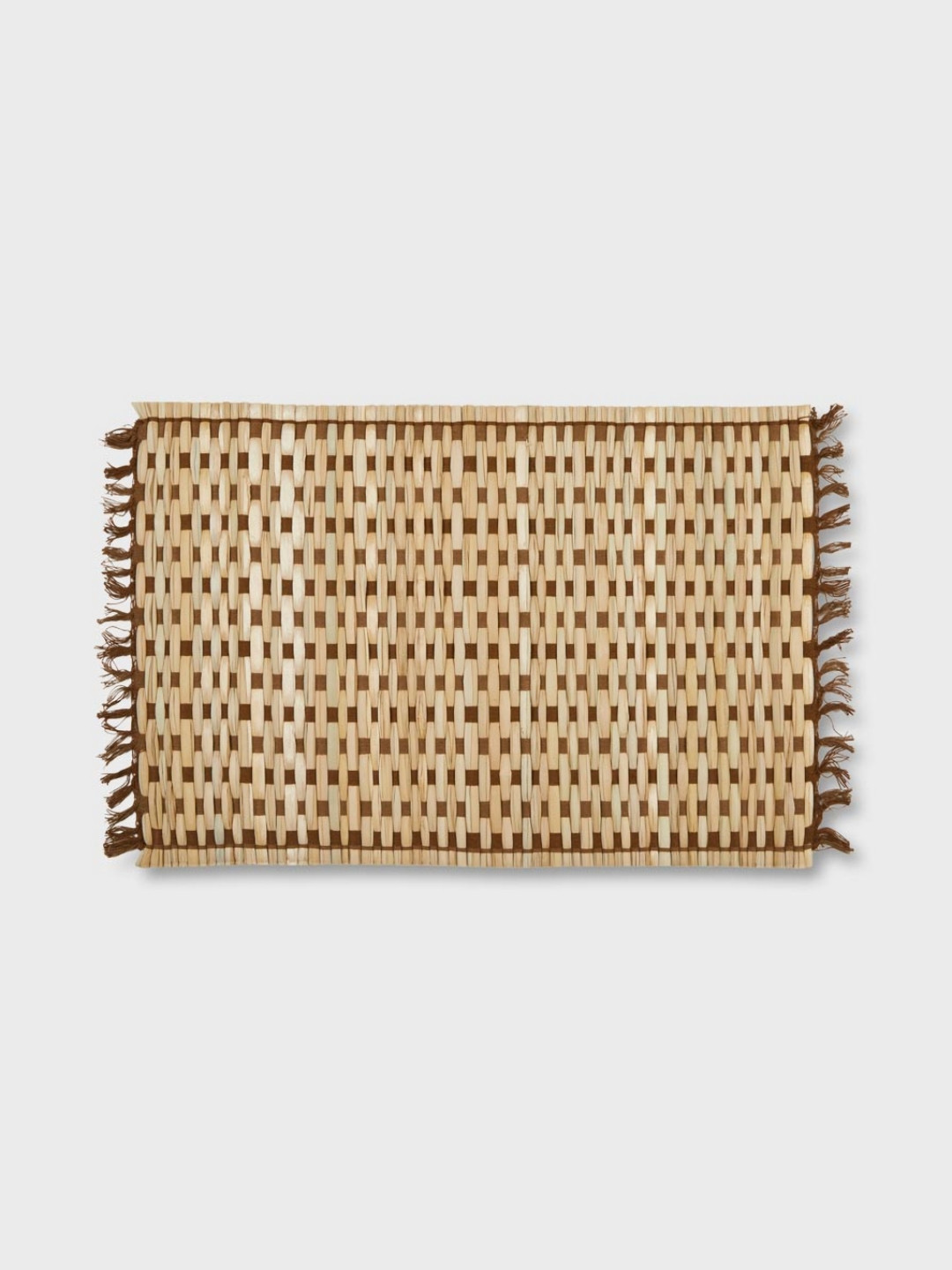 Fabindia 6-Pcs Natural-Brown Striped Rectangular Table Placemats