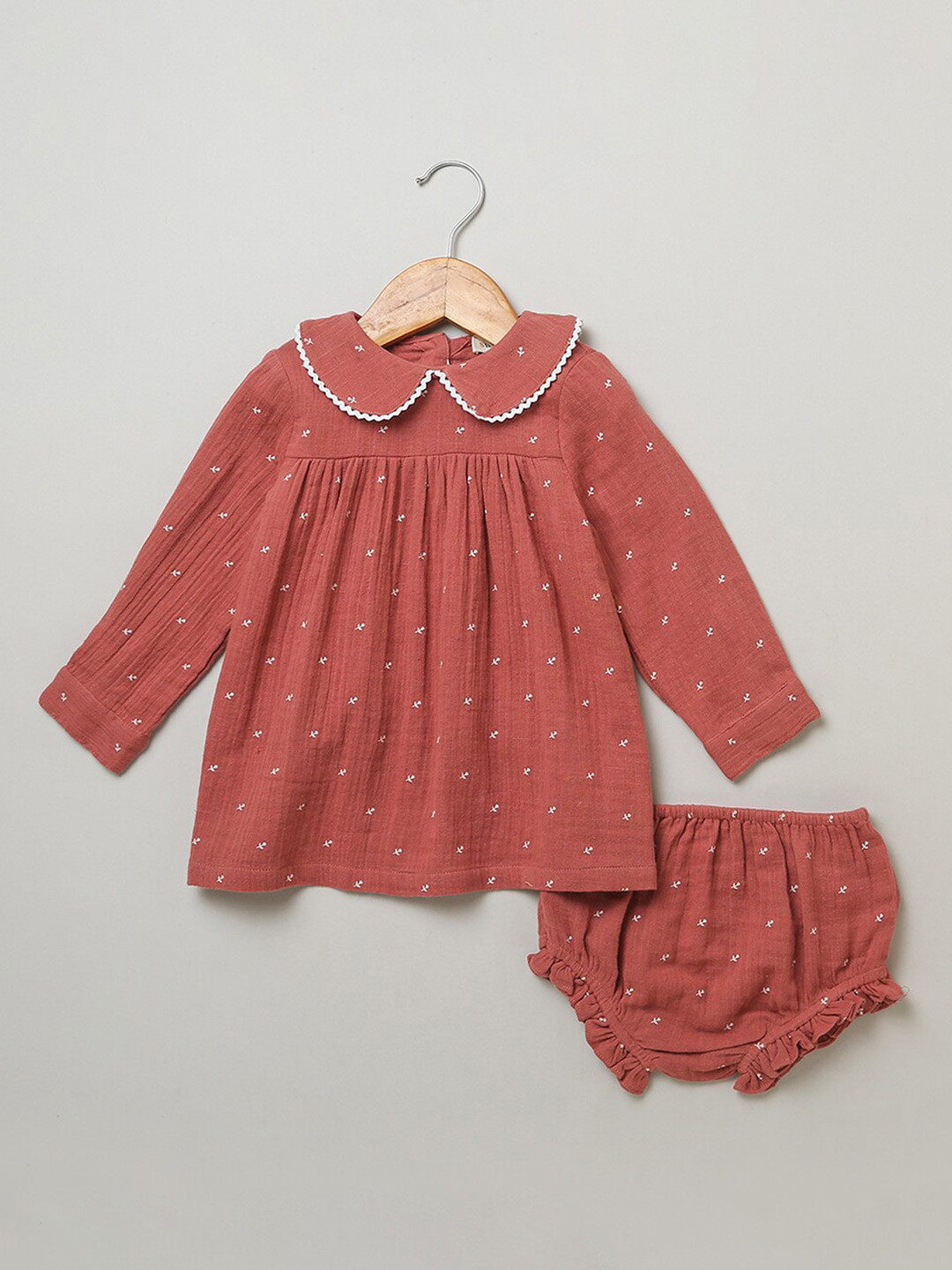 Sweetlime By AS Polka Dot Print Peter Pan Collar A-Line Dress