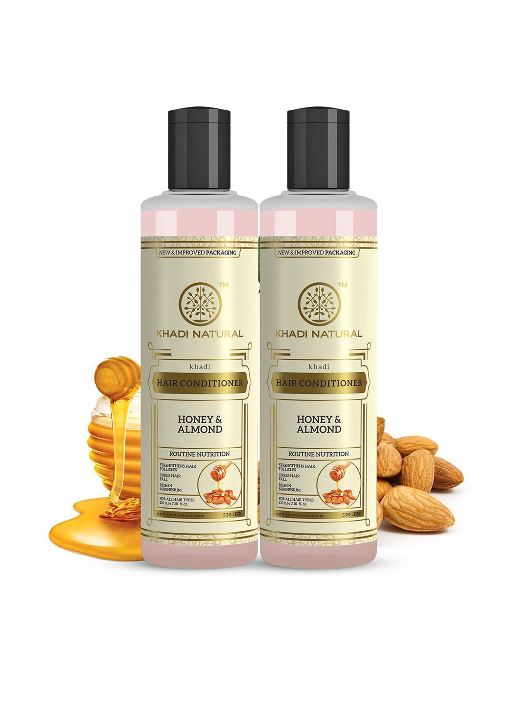 Khadi Natural Set Of 2 Honey & Almond Hair Conditioner - 210ml Each