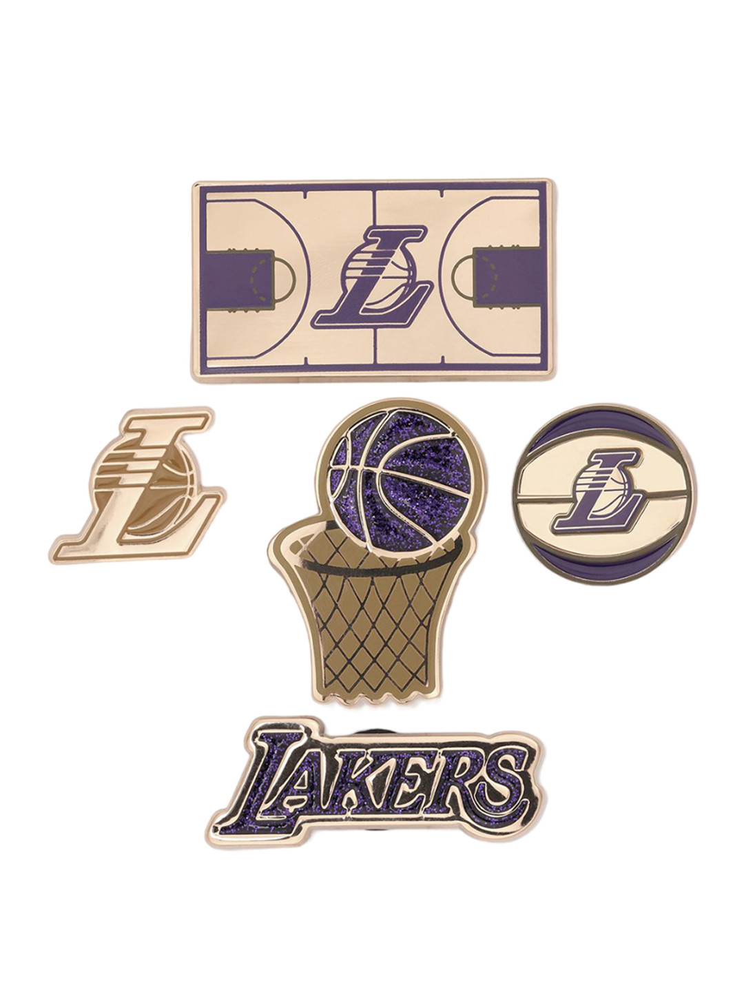 Crocs 5-Pcs Lakers Elevated Jibbitz