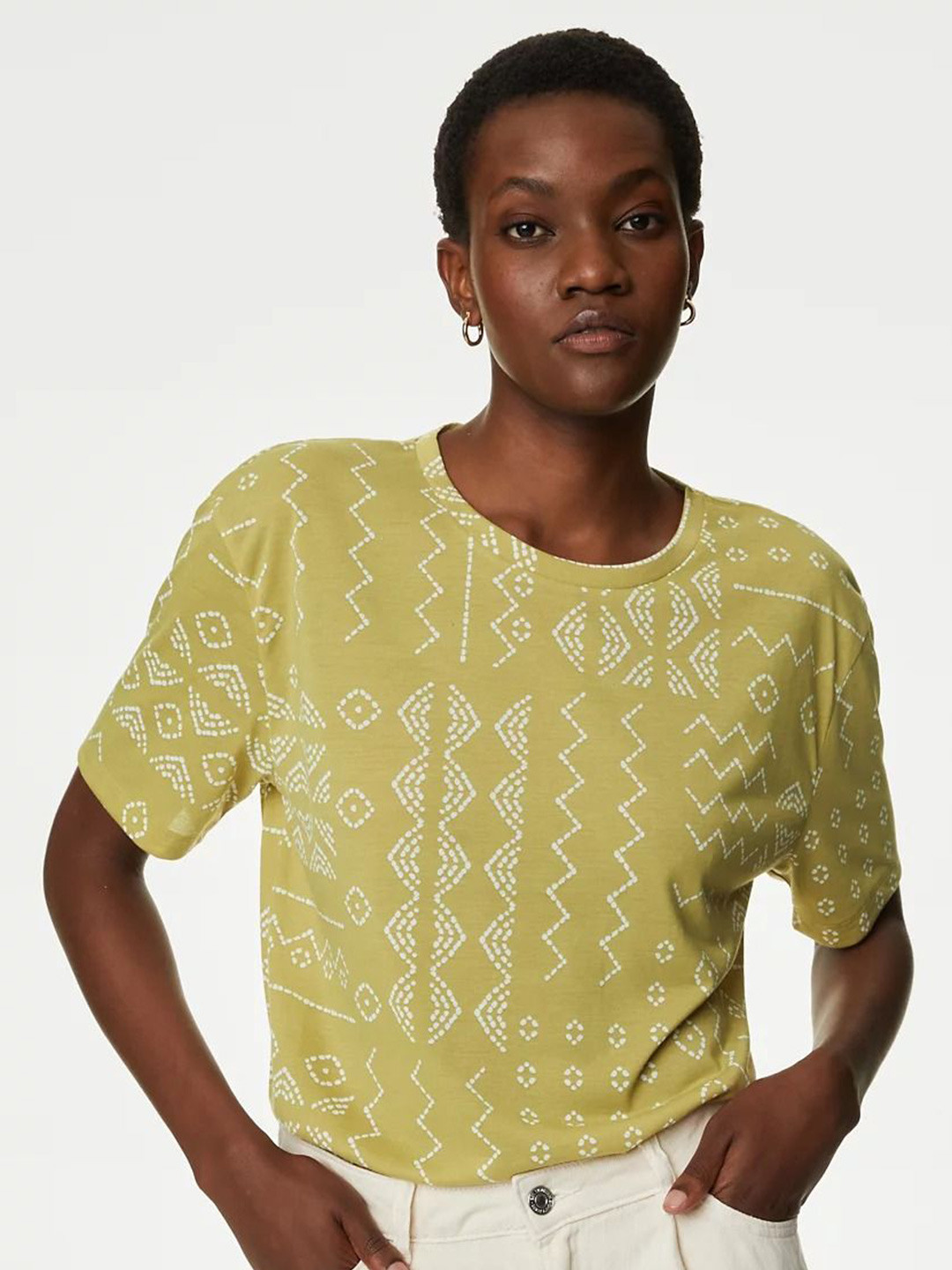 Marks & Spencer Women Floral Pockets T-shirt