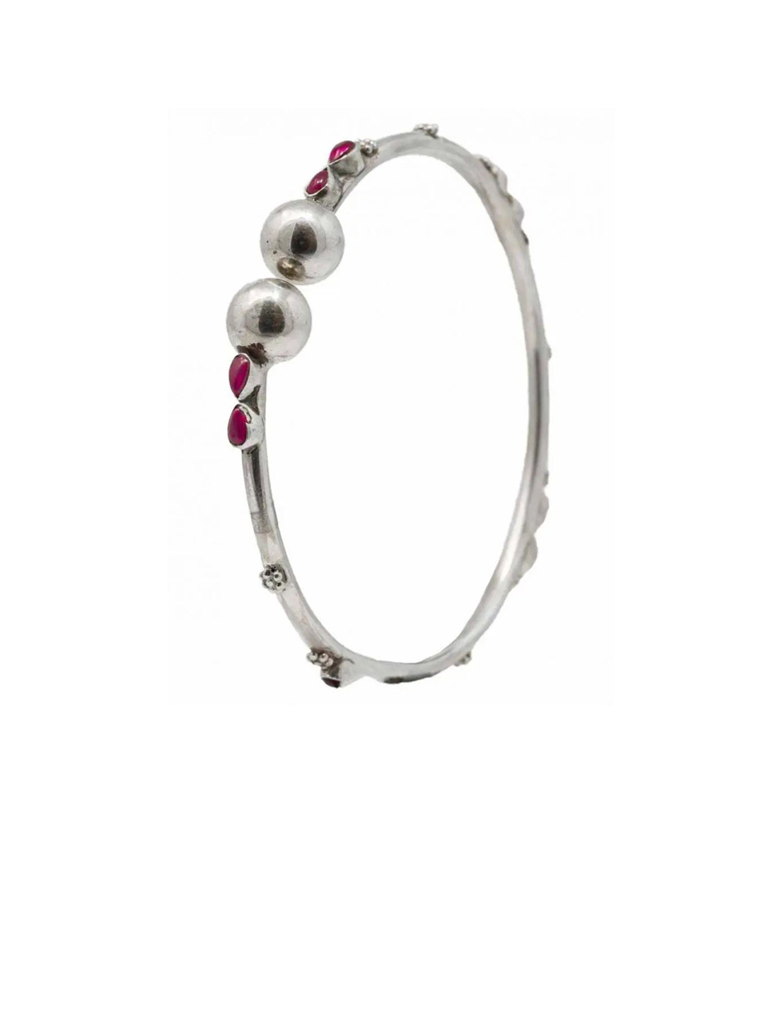Unniyarcha Silver-Plated Stone-Studded Minimalist Bangle