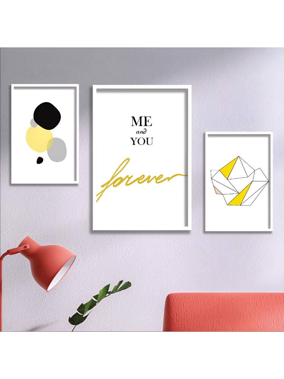 Aura Valentine Wood 3 Piece Wall Rectangle Paintings Wall Art -19.5 x 34.5In