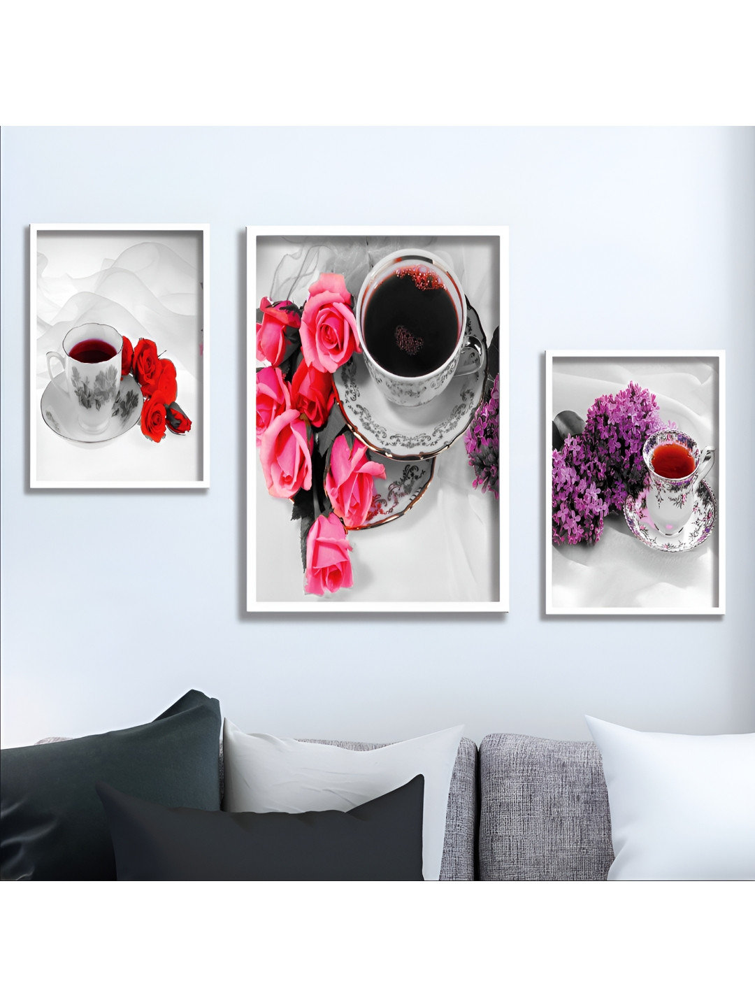 Aura Coffee Theme Wood 3 Pcs Wall Rectangle Paintings Wall Art - 19.5x34.5In