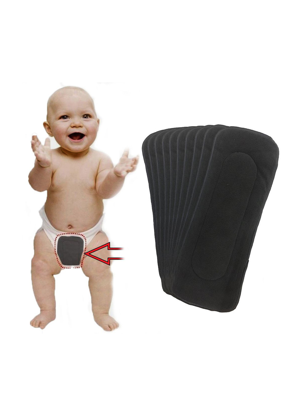 Babymoon Set Of 10 Reusable Cloth Diaper Insert