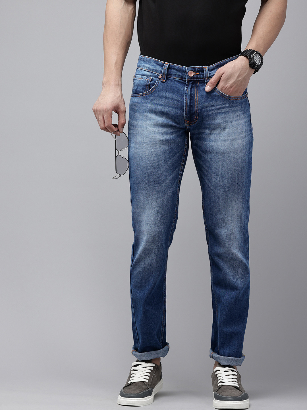 SPYKAR Men Rovers Heavy Fade Narrow Leg Stretchable Jeans