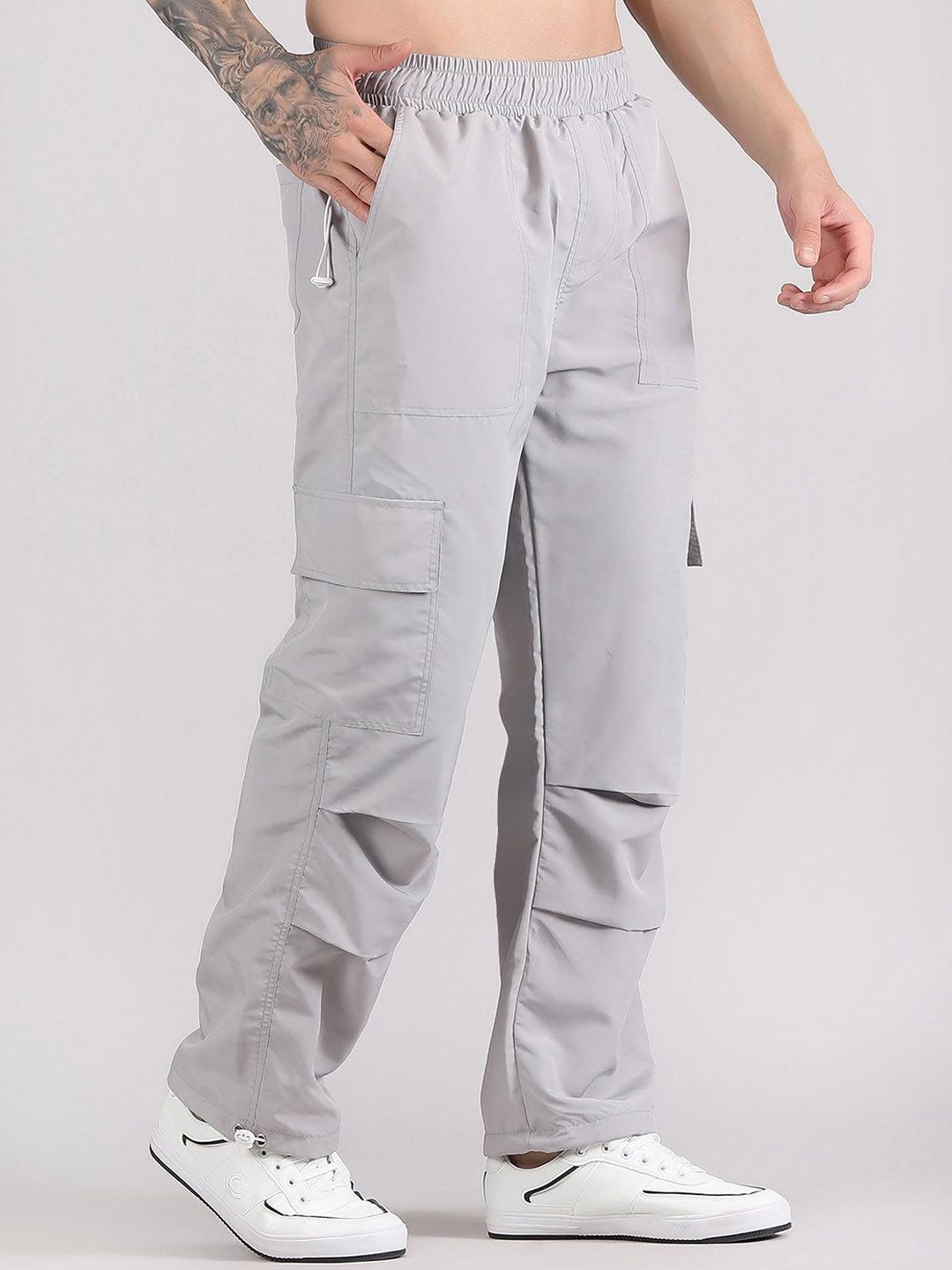 Raxedo Men Sportscore Relaxed Fit Baggy Parachute Track Pant