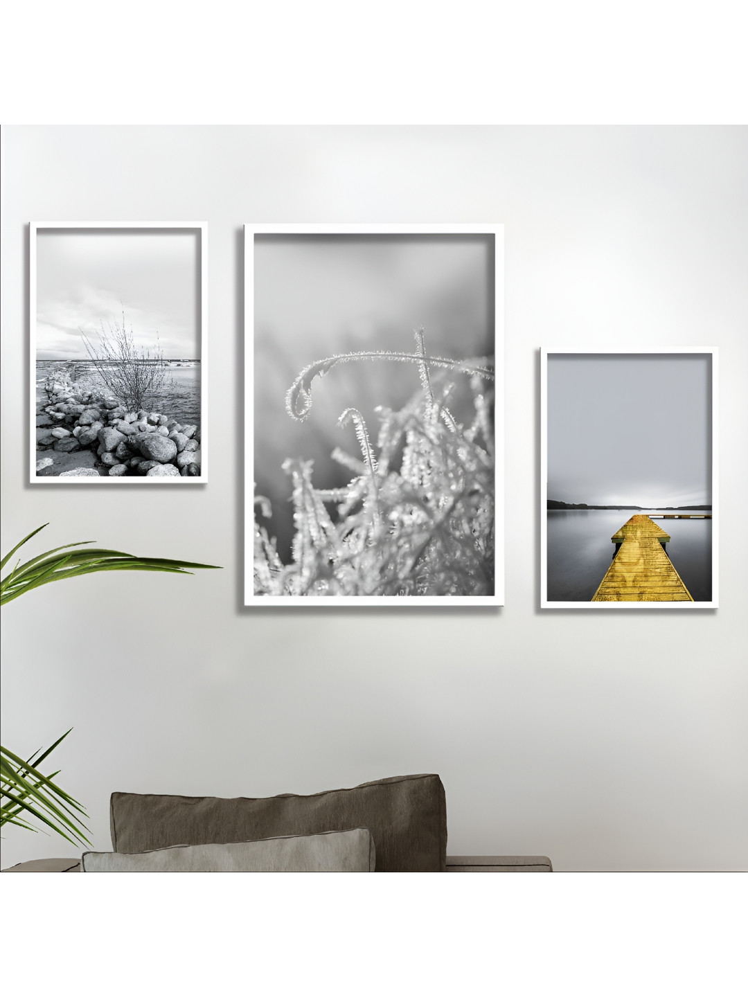 Aura Wood 3 Pcs Wall Rectangle Paintings Wall Art Measurement Missing