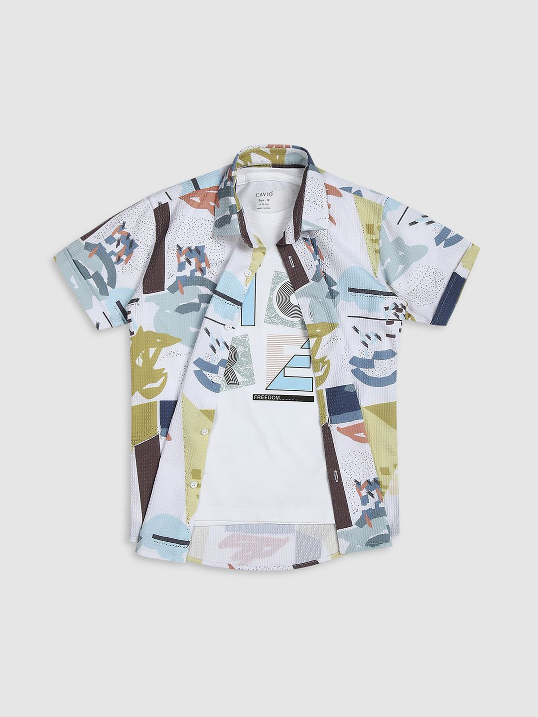 CAVIO Boys Graphic Printed Casual Shirt & T-Shirt