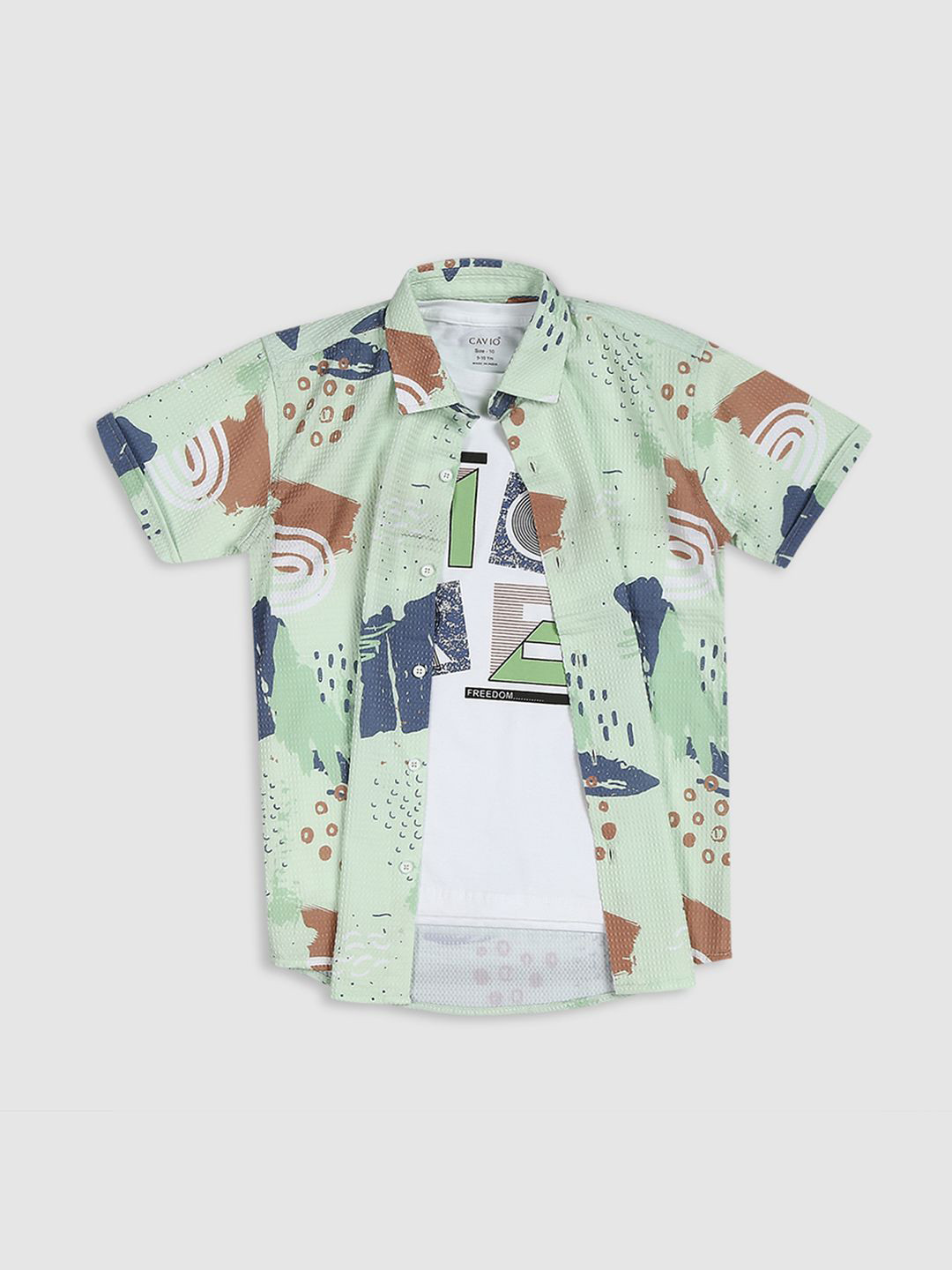 CAVIO Boys Graphic Printed Casual Shirt & T-Shirt