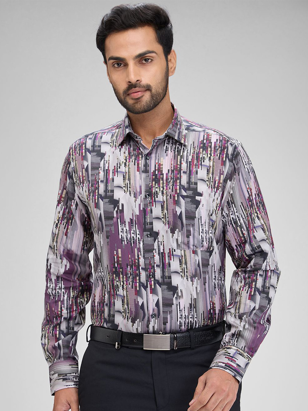 Park Avenue Abstract Printed Cotton Formal Shirt