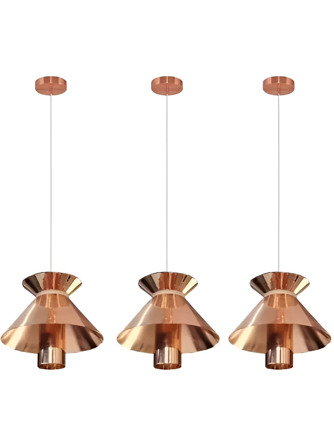 DENICRAAS Gold-Toned 3 Pieces Self Assembly Bell Aluminium Ceiling Lamps