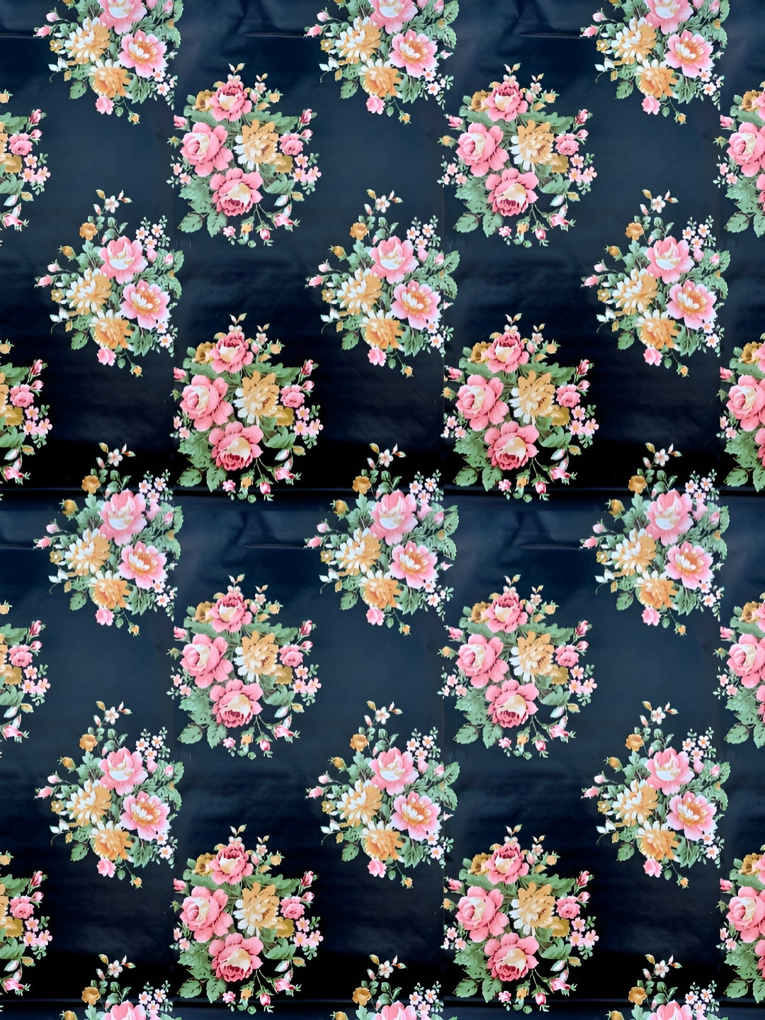 Asian royal Blue & Pink Floral Self Adhesive Heat Resistant Waterproof Wall Sticker