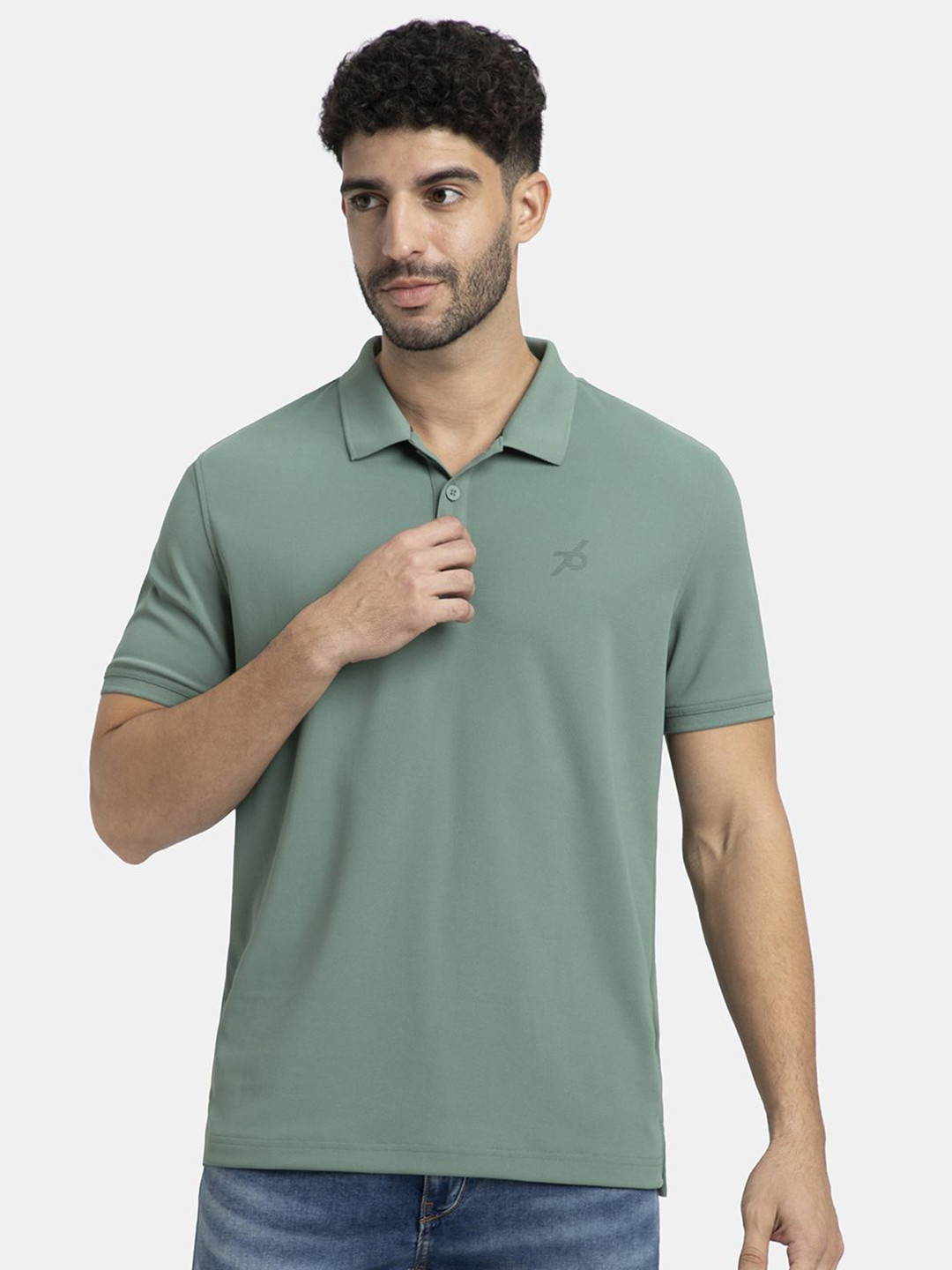 Jockey Microfiber Fabric Solid Polo T-Shirt with StayDry & StayFresh Technology-AM38