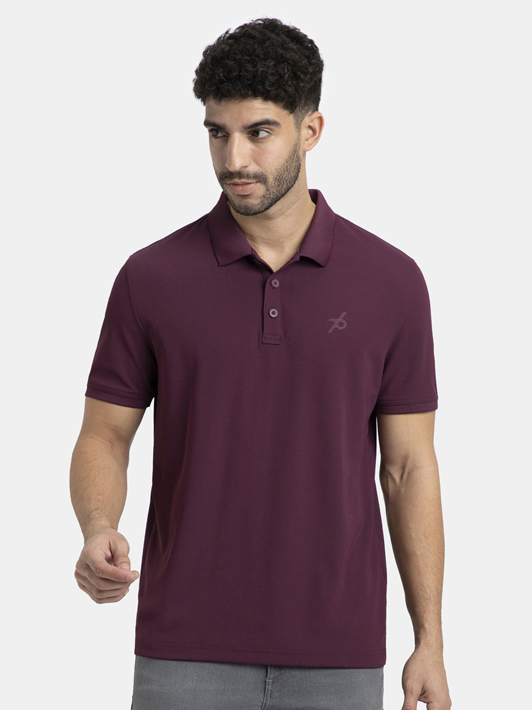Jockey Microfiber Fabric Solid Polo T-Shirt with StayDry & StayFresh Technology-AM38