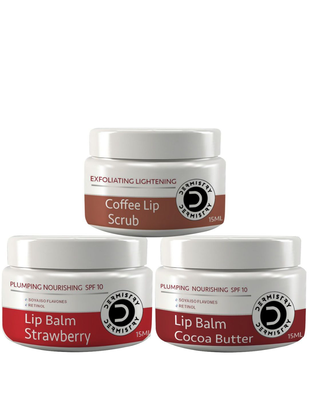 Vigini Dermistry Strawberry & Cocoa Butter Lip Balm & Coffee Lip Scrub - 15ml Each