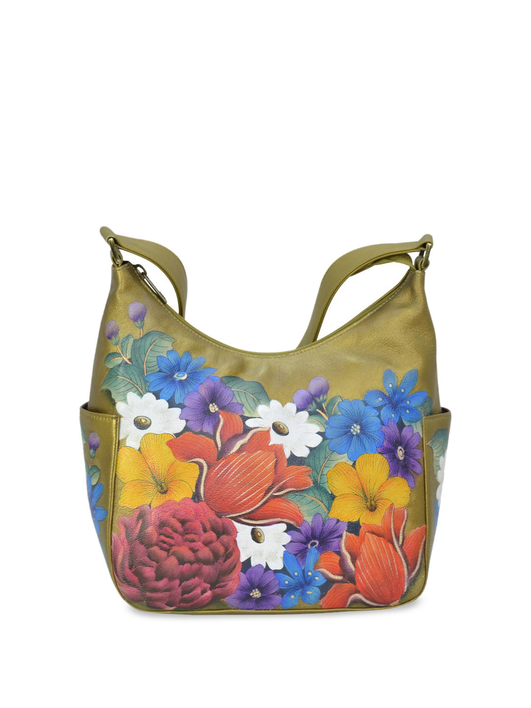 Anuschka Women Dreamy Floral Hand Painted Leather Classic Hobo