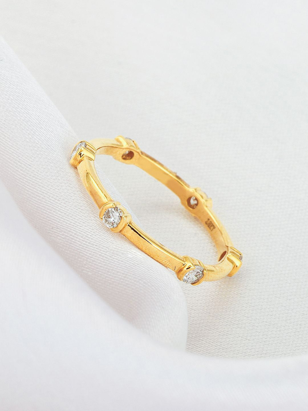 GIVA BIS Hallmark 18k Yellow Gold Diamond Ring-1.81 gms