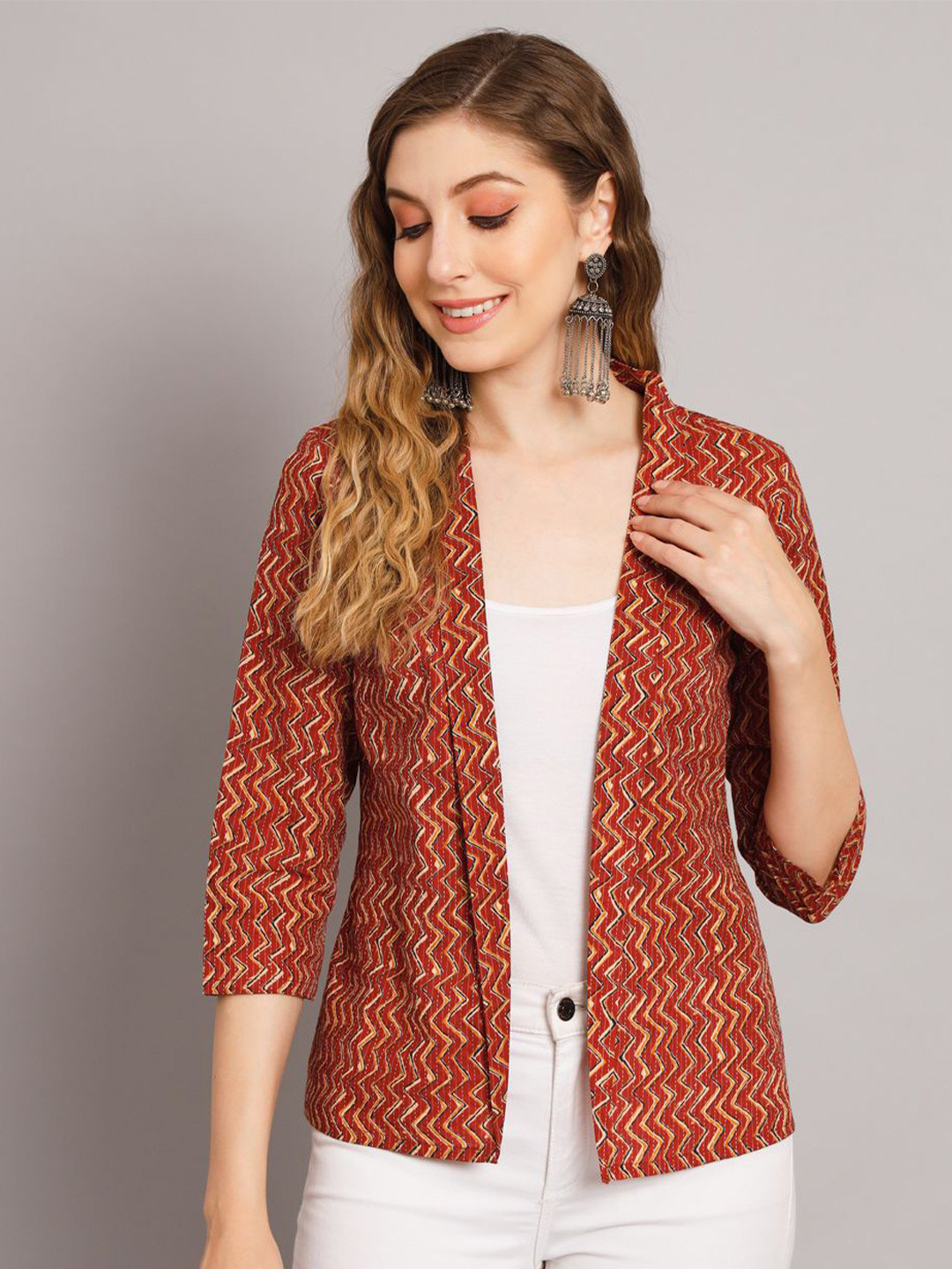 DECKEDUP Women Printed Shrug