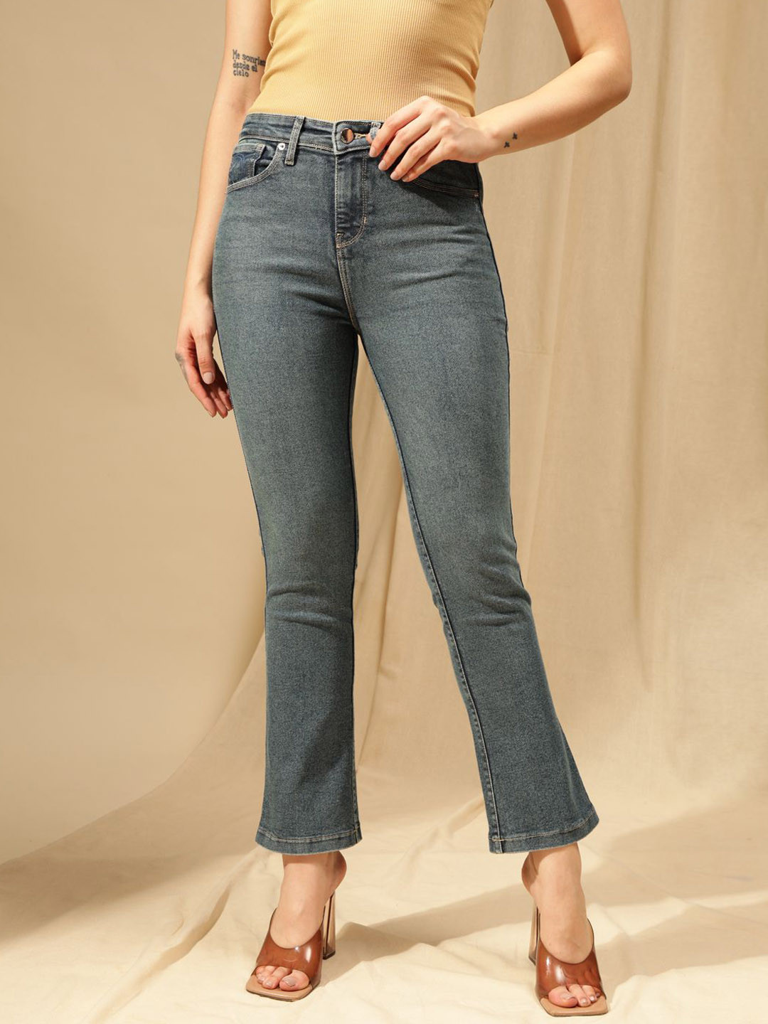 Xpose Women Comfort Bootcut High-Rise Light Fade Stretchable Jeans