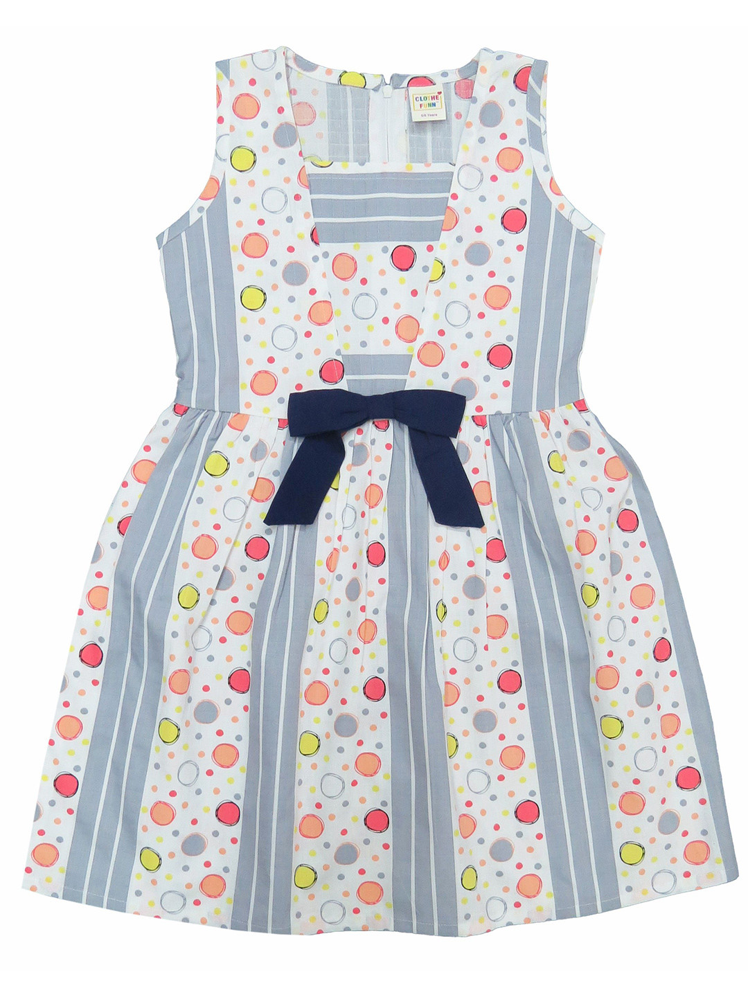 Clothe Funn Square Neck Sleeveless Striped Fit &Flare Dress