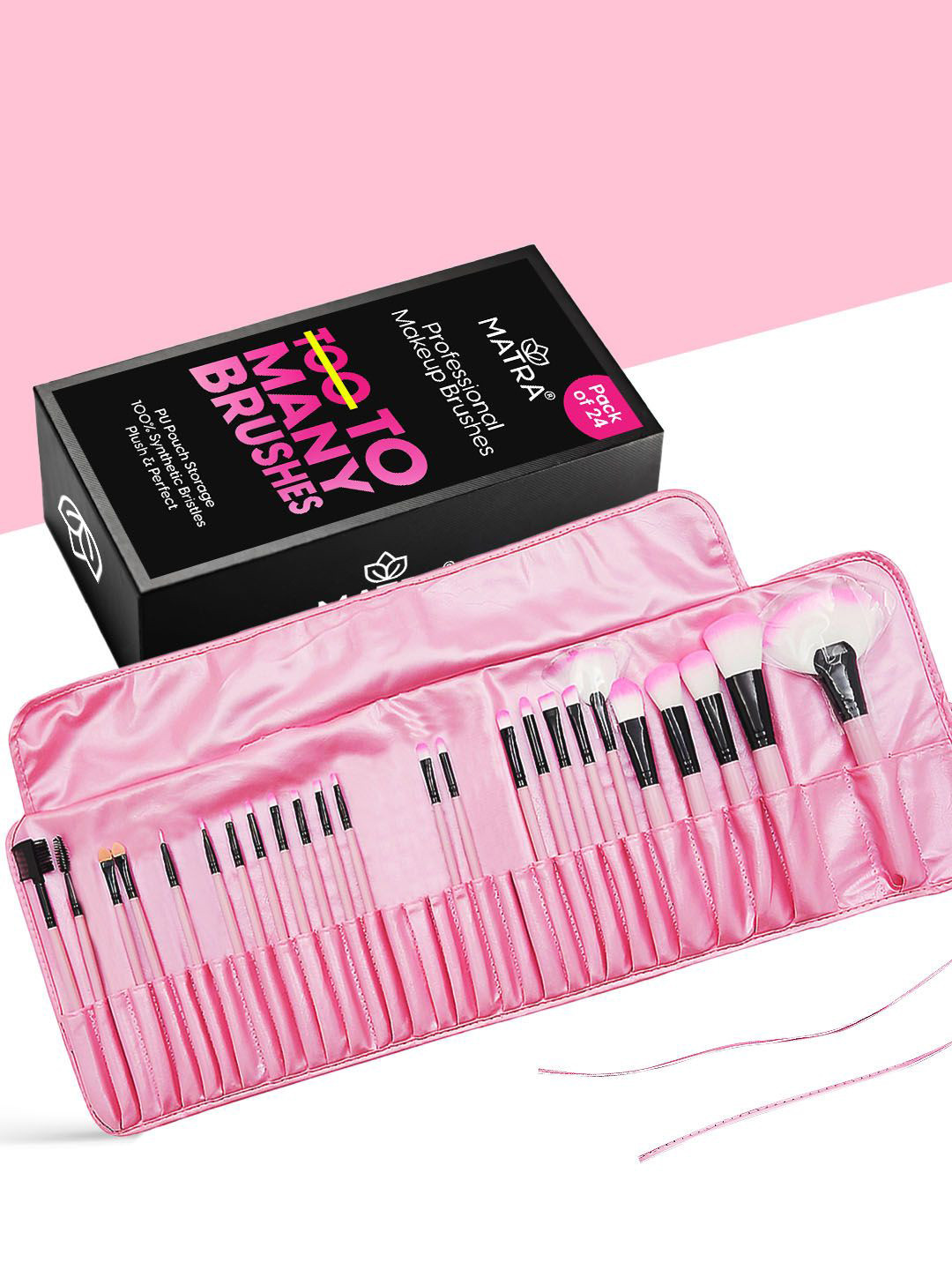 MATRA Set Of 24 Professional Makeup Brush Set with Travel Pouch