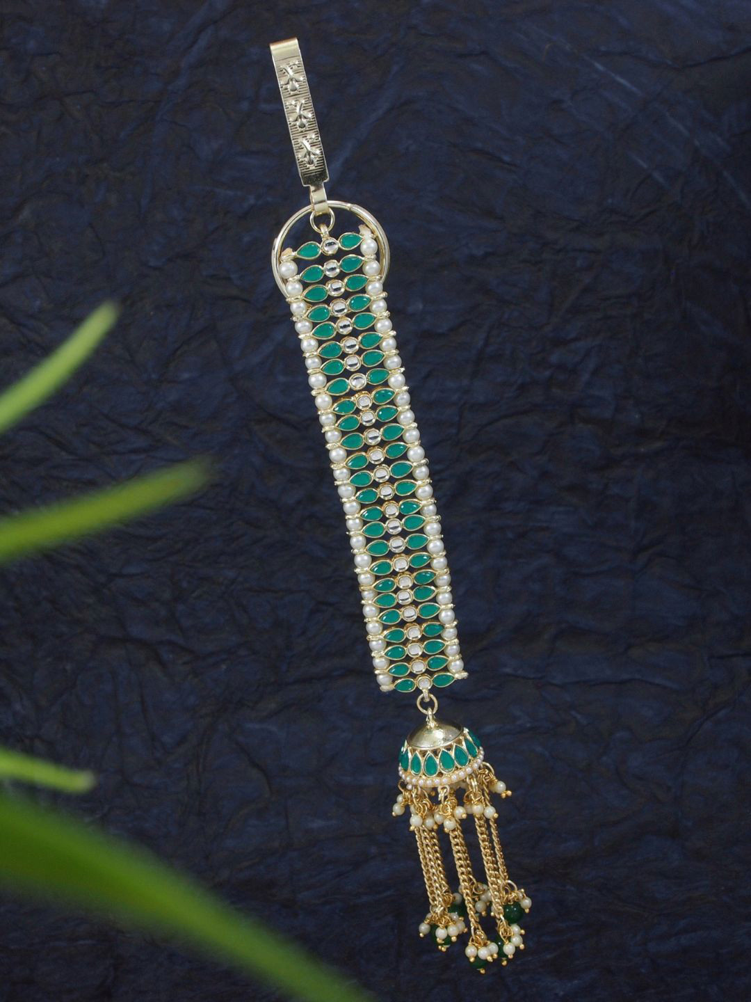 I Jewels Gold Plated & Pearl Beaded Waist Key Chain