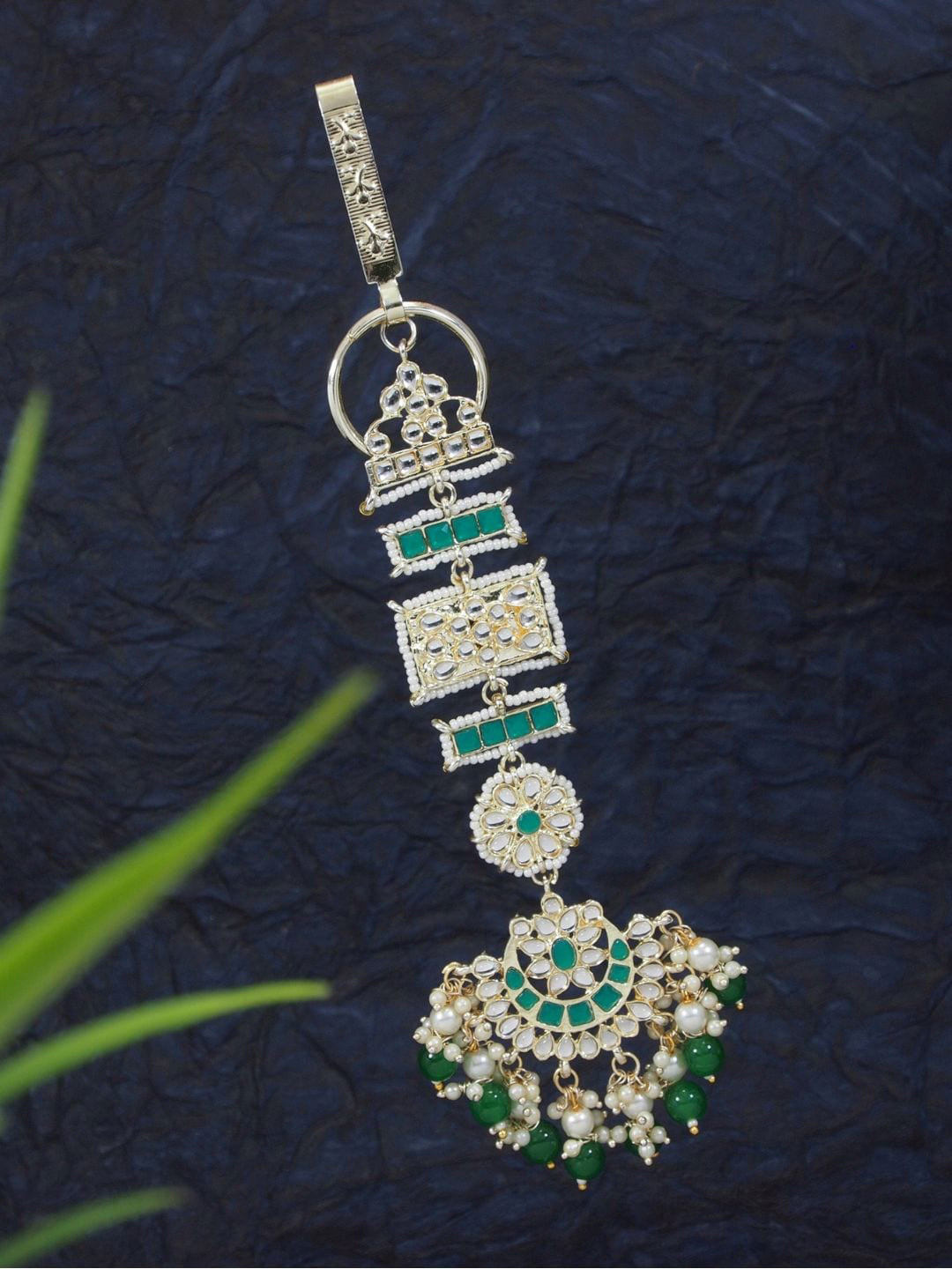 I Jewels Gold Plated & Pearl Beaded Waist Key Chain