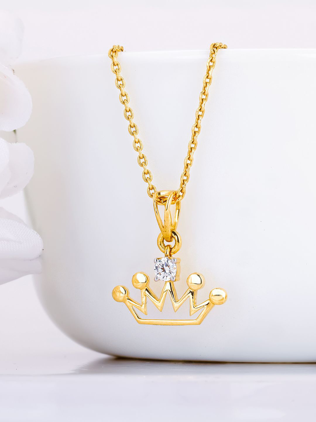 GIVA 18K Gold Diamond Pendant-1.33 gms