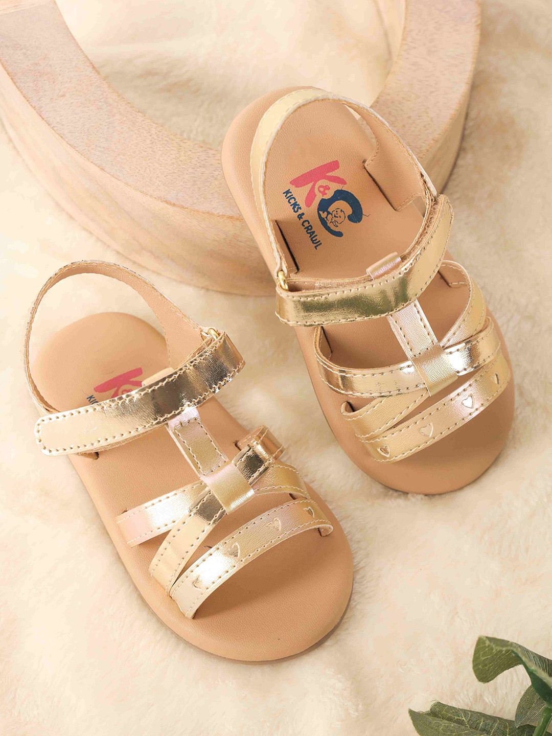 KICKS & CRAWL Girls Open Toe Flats