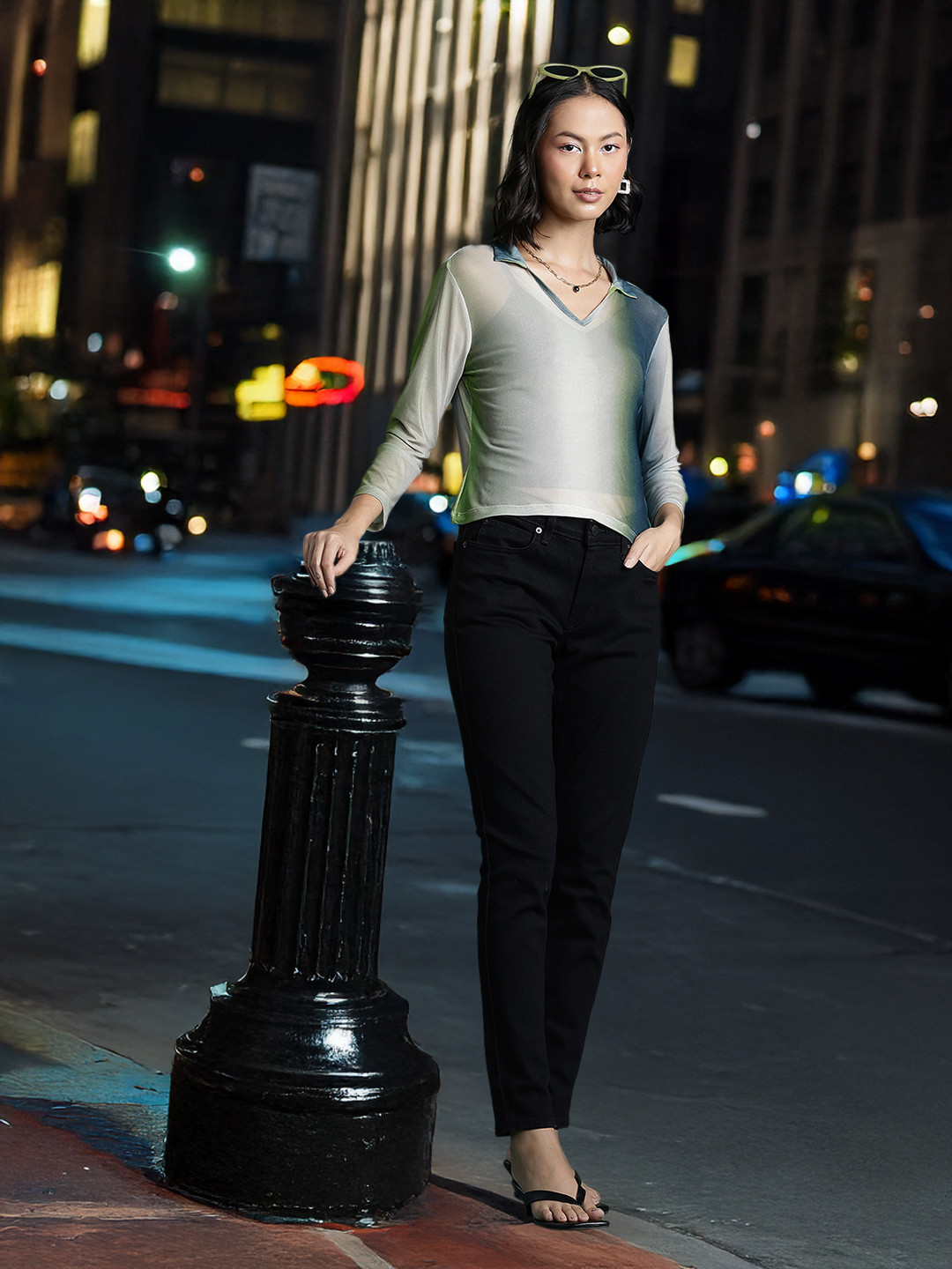 DressBerry Dyed Net Top With Inner