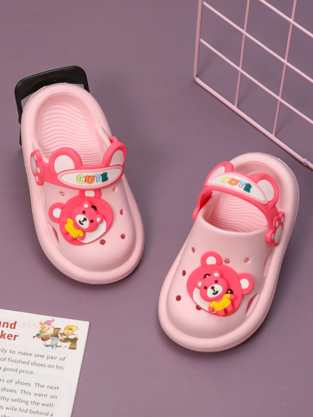Yellow Bee Girls Cute Bear Open Toe Flats