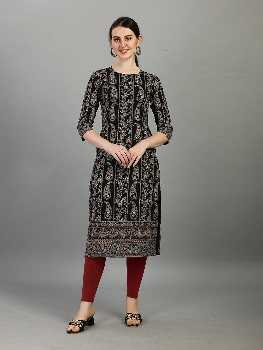 Crally Ethnic Printed Straight Kurta