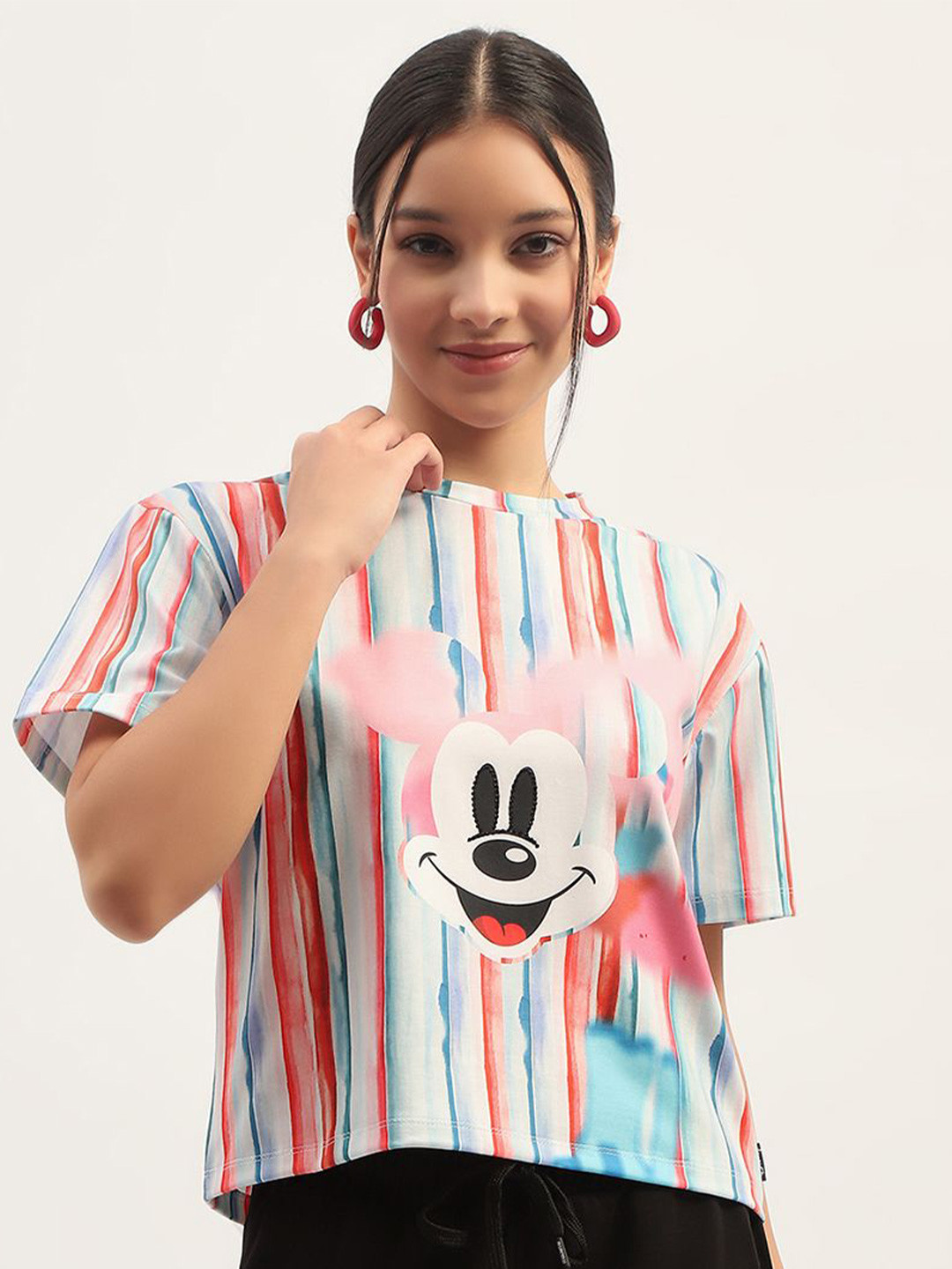 Madame Graphic Printed Round Neck Boxy Top