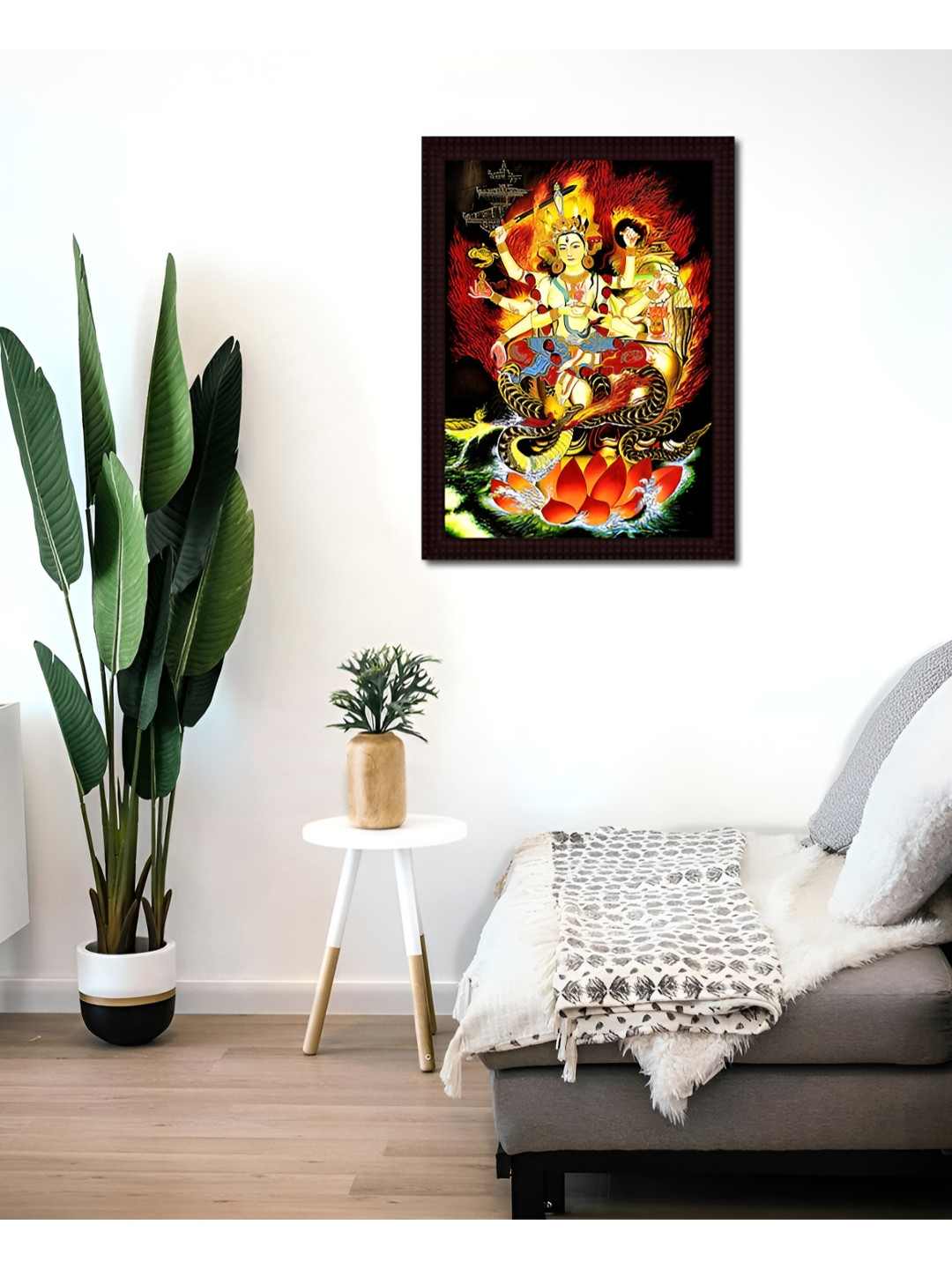 Tamatina Red Synthetic Wood Wall Living Room Rectangle Paintings Wall Art -15.5 x 11.5In