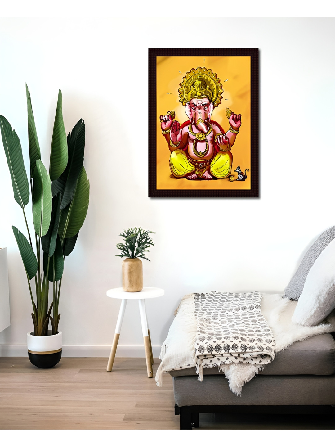 Tamatina Yellow & Red 1 Piece Canvas Religious Wall Paintings