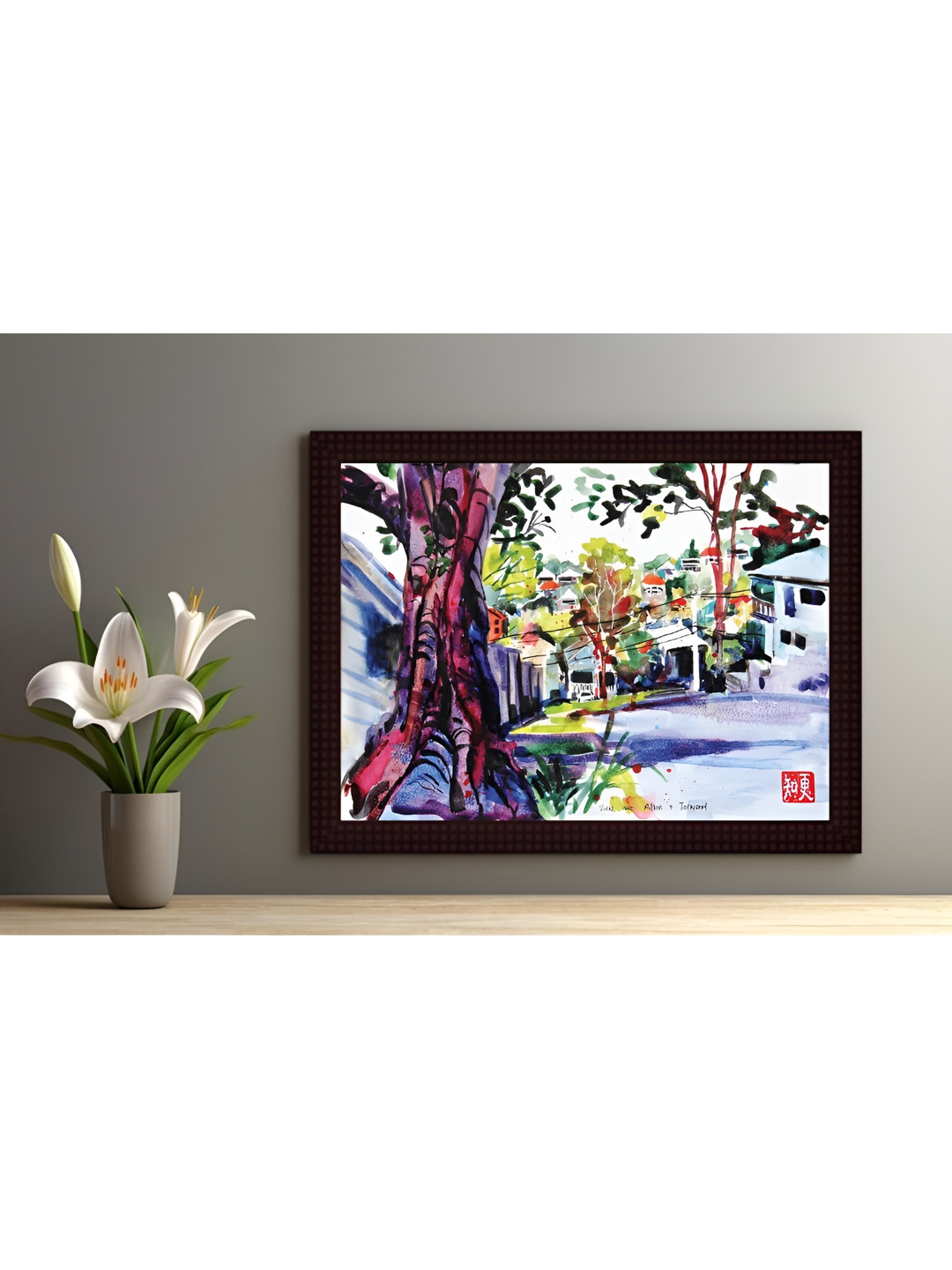 Tamatina A Colourful Day Canvas Wall Rectangle Paintings Wall Art - 15.5 x 11.5 in