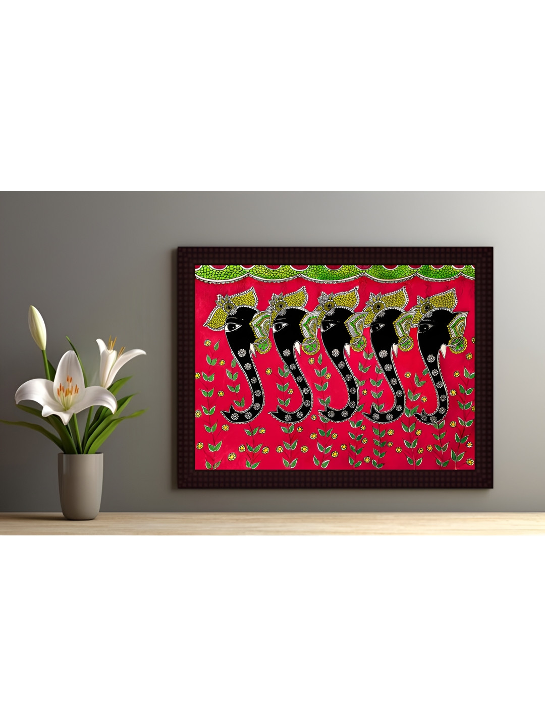 Tamatina The Royal Rajasthani Elephant Synthetic Wood Paintings Wall Art -11.5 x 15.5 In