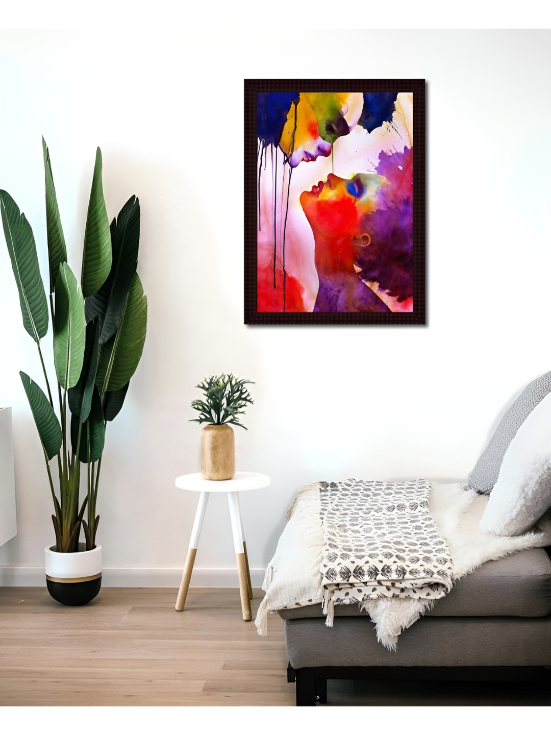 Tamatina Pink & Red 1 Piece Canvas Abstract Wall Paintings