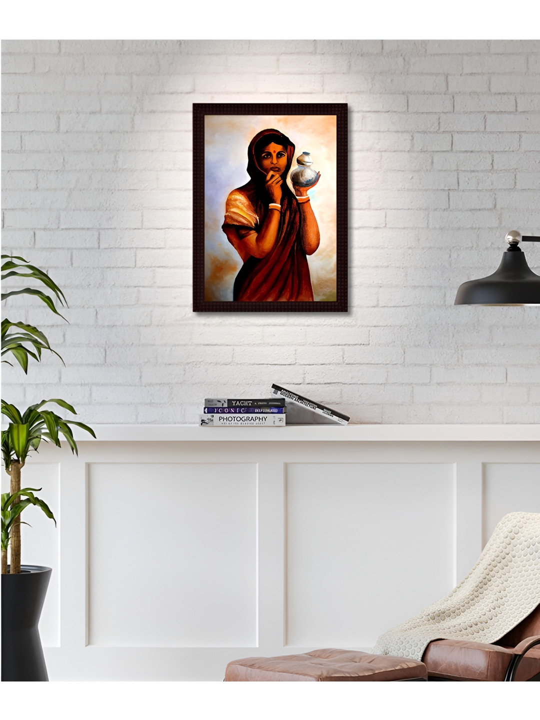 Tamatina Milk Maid Canvas Wall Rectangle Paintings Wall Art - 15.5 x 11.5 In