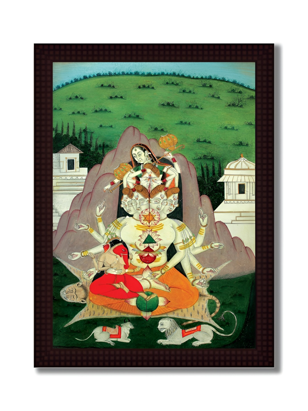 Tamatina Shiva Mahakal Synthetic Wood Wall Rectangle Paintings Wall Art - 15.5 x 11.5In