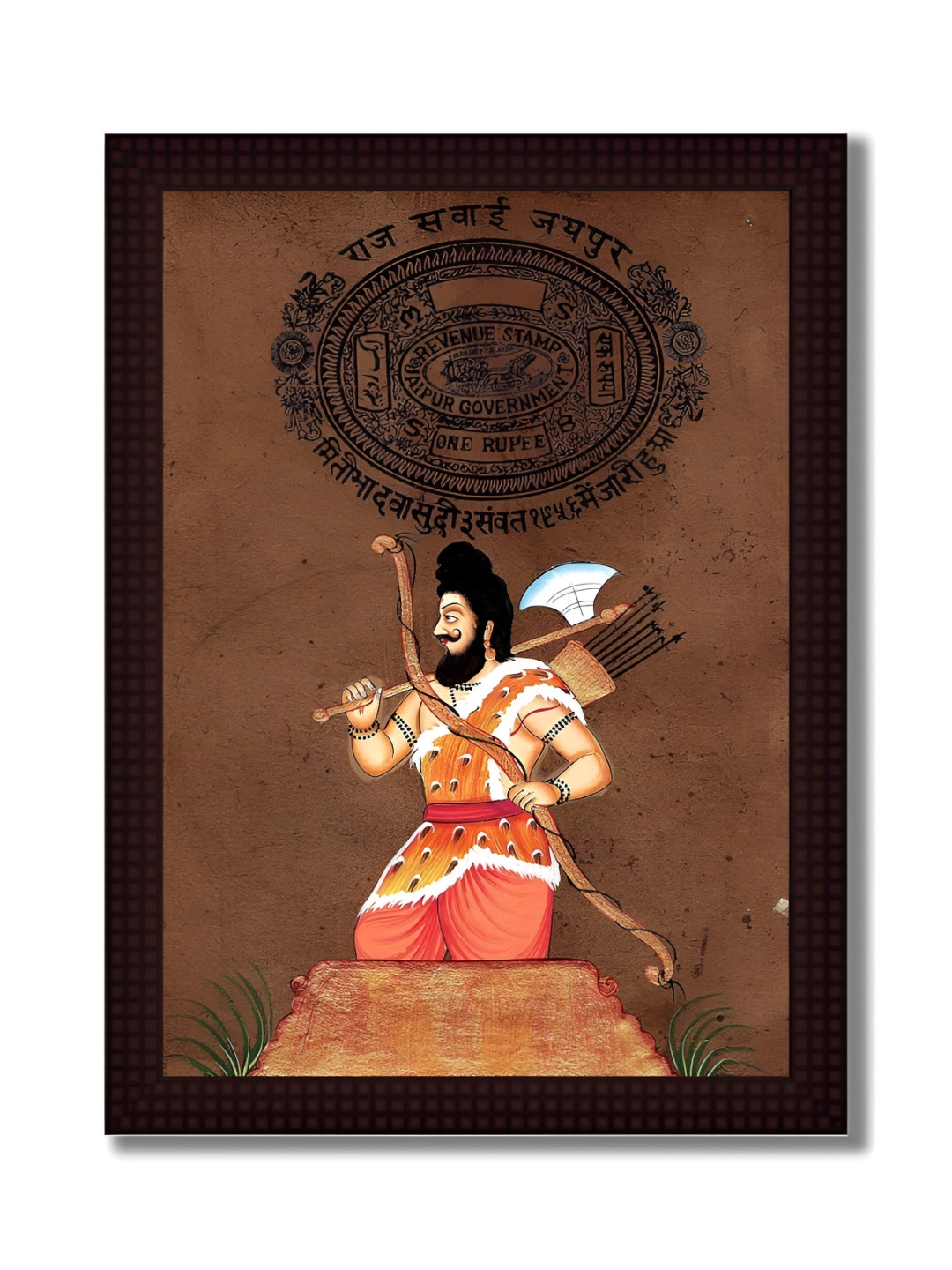 Tamatina Bronze-Toned & Black 1 Piece Canvas Religious Wall Paintings