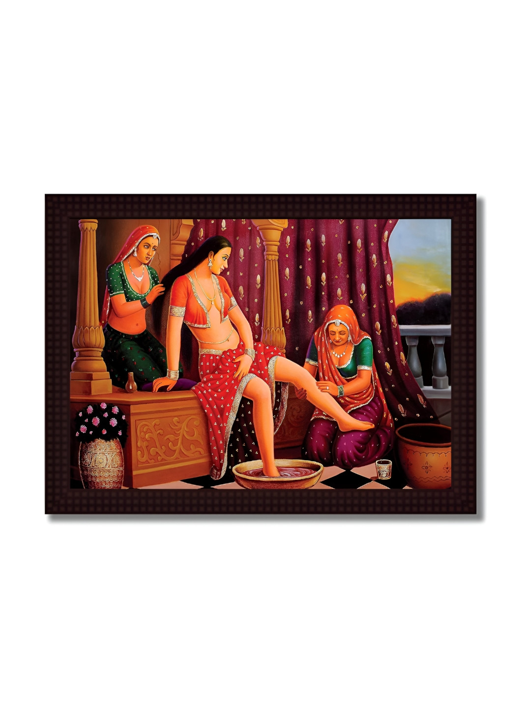 Tamatina Art Rajasthani Canvas Wall Rectangle Paintings Wall Art-15.6 x 15.6In