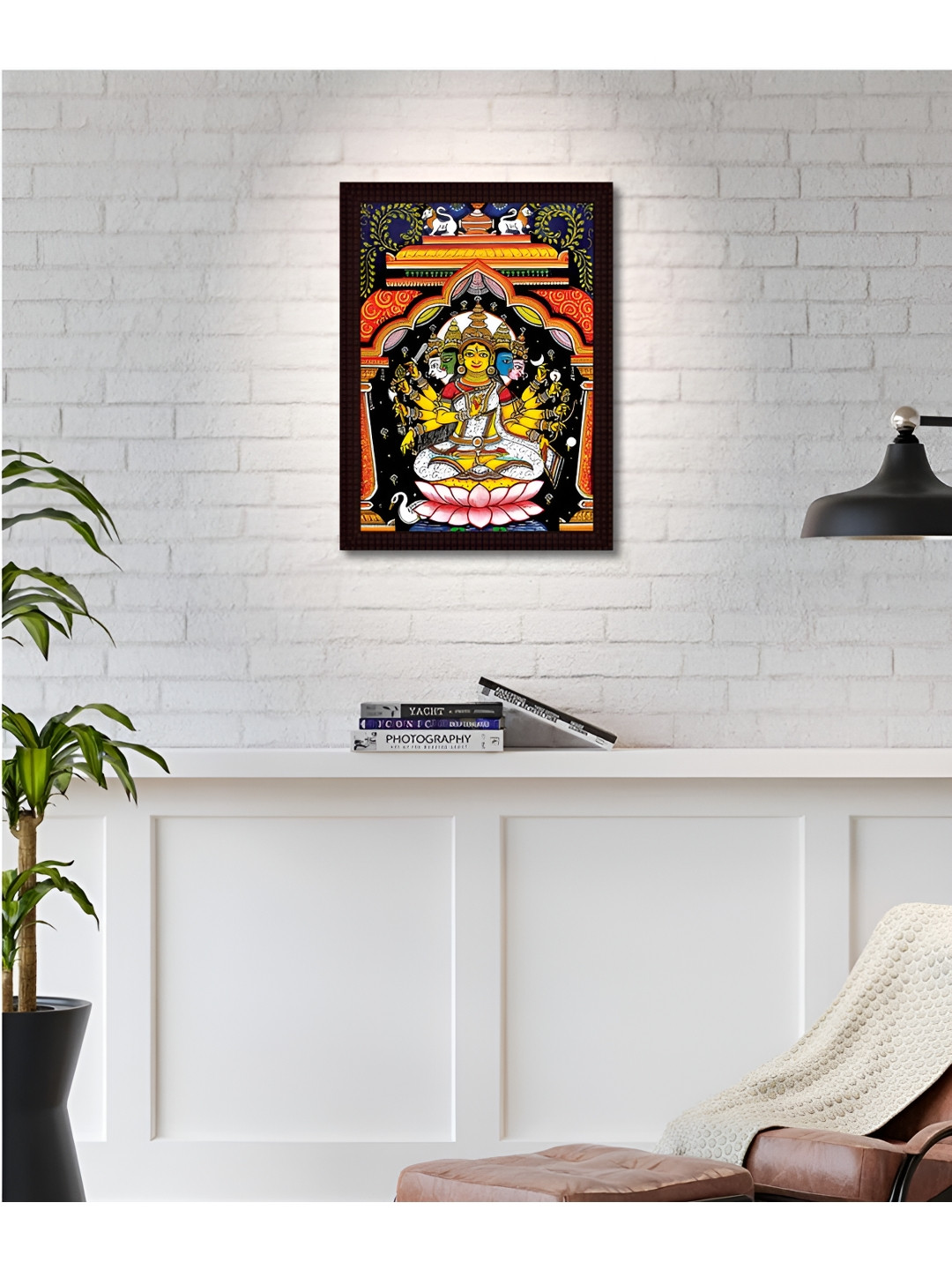 Tamatina Gayatri Synthetic Wood Wall Rectangle Paintings Wall Art -11.5 x 15.5 In