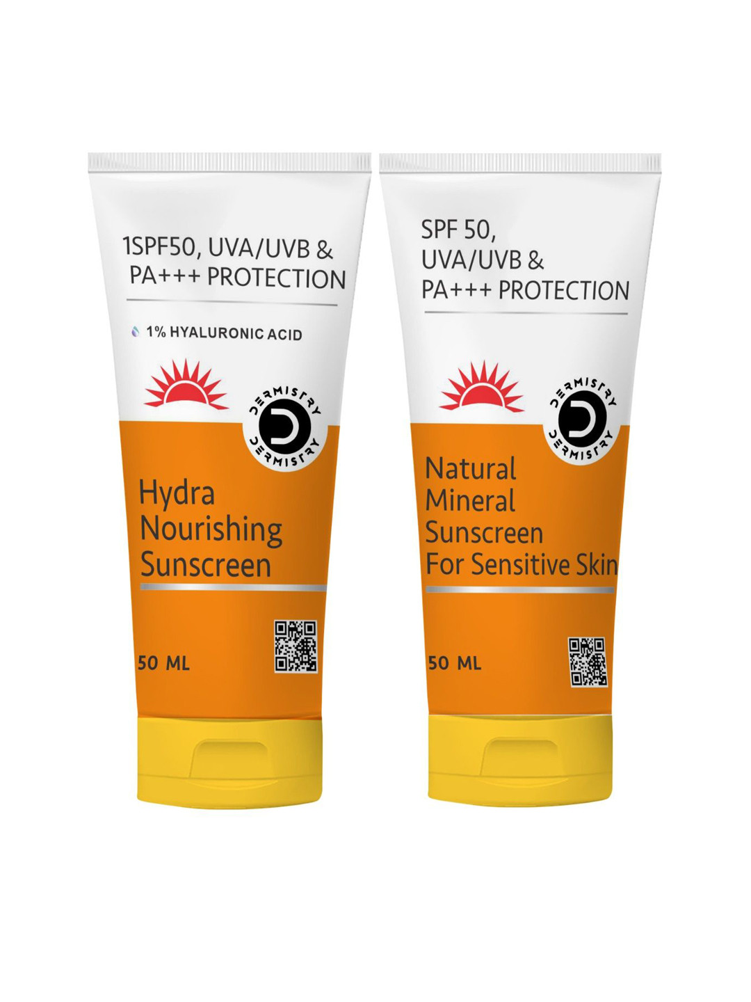 Vigini Dermistry Hydra Nourishing Sunscreen & Natural Mineral Sunscreen - 50ml Each