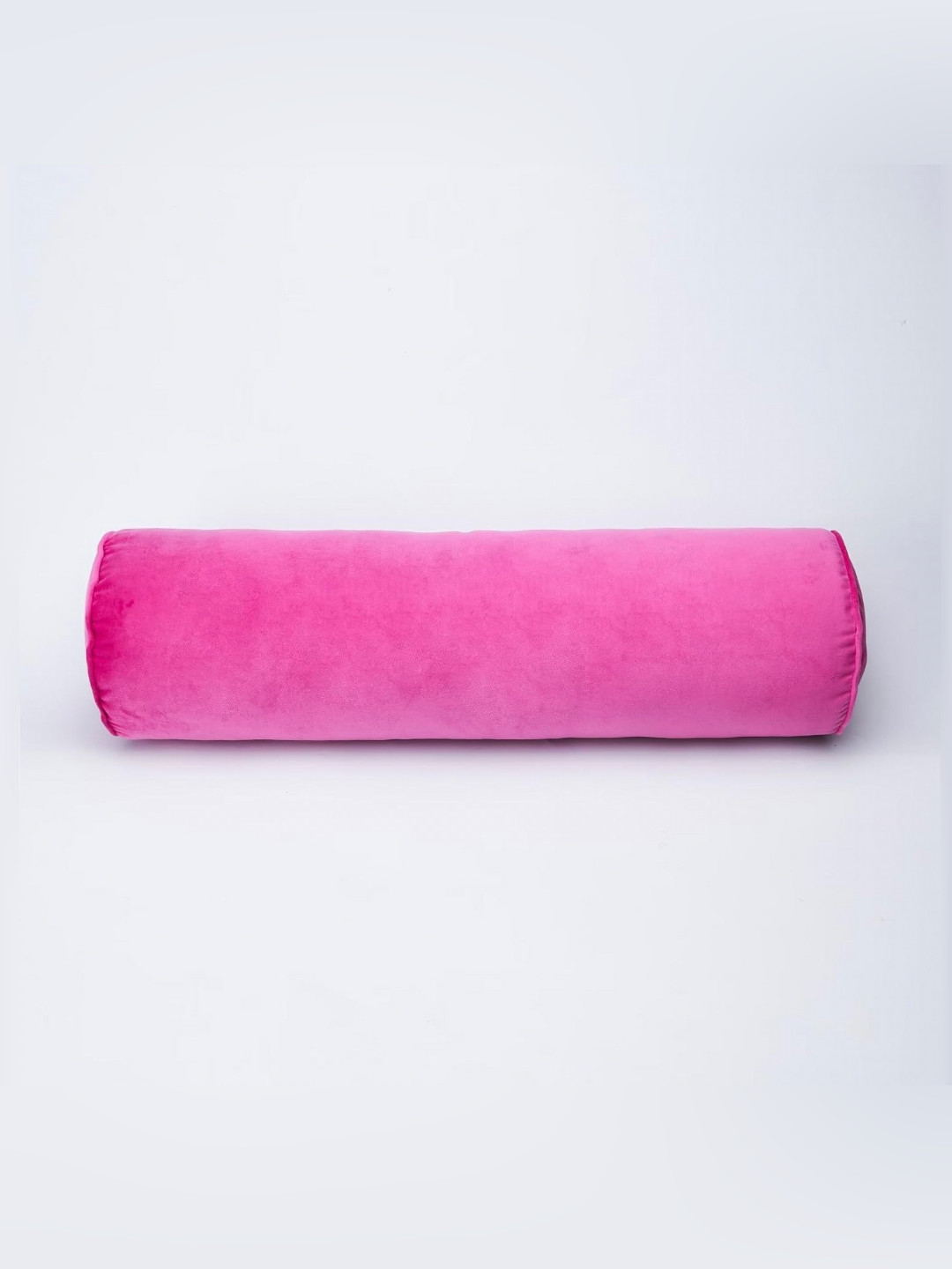 Cottonfry Pink Velvet Washable Cylindrical Cushion Cover -16x32In