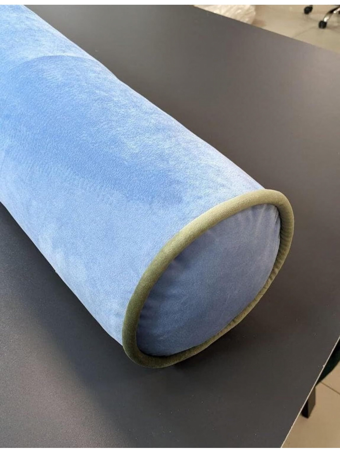 Cottonfry Blue & Brown Velvet Round Cushion Covers