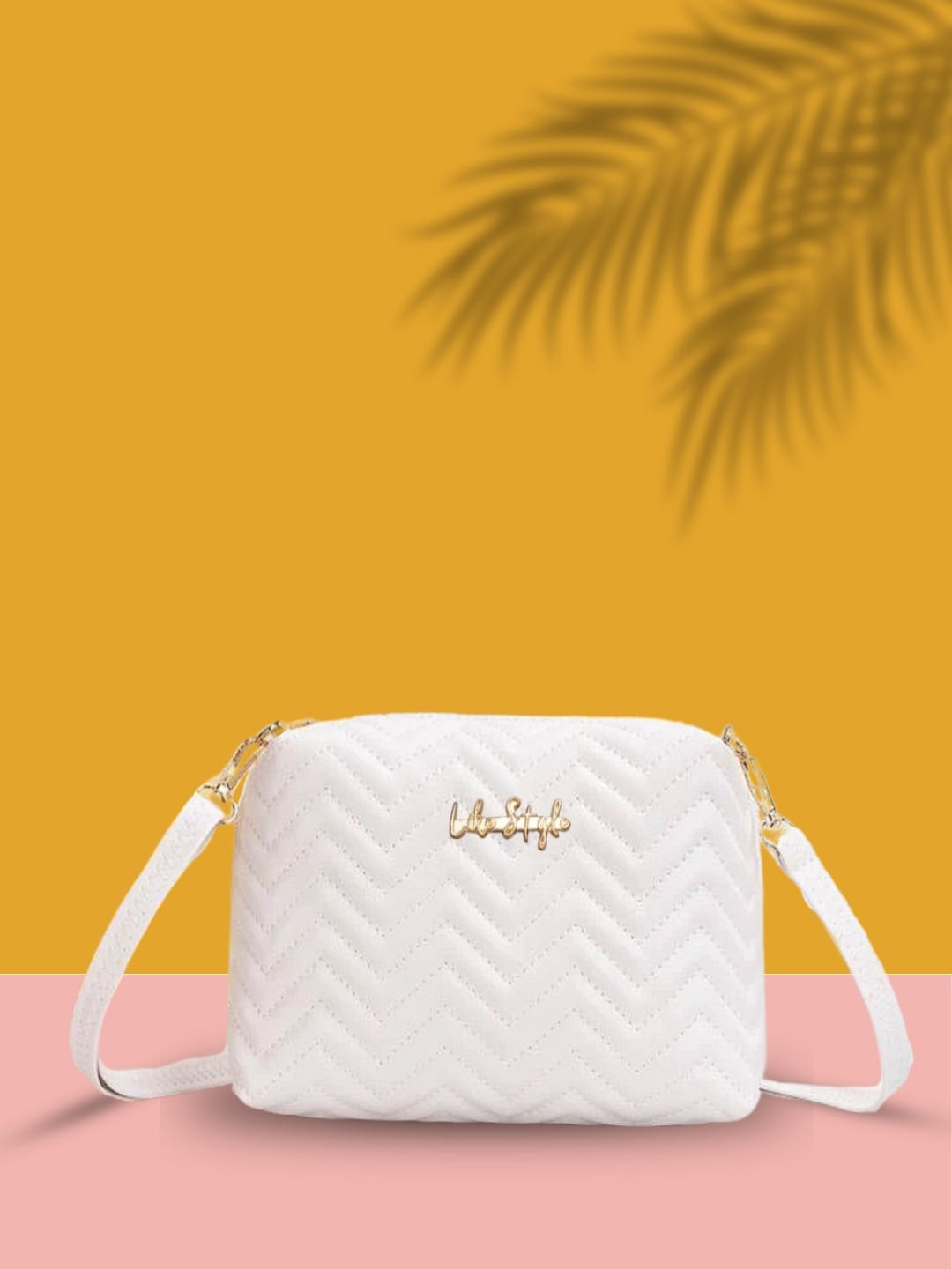 LIKE STYLE PU Structured Sling Bag with Quilted