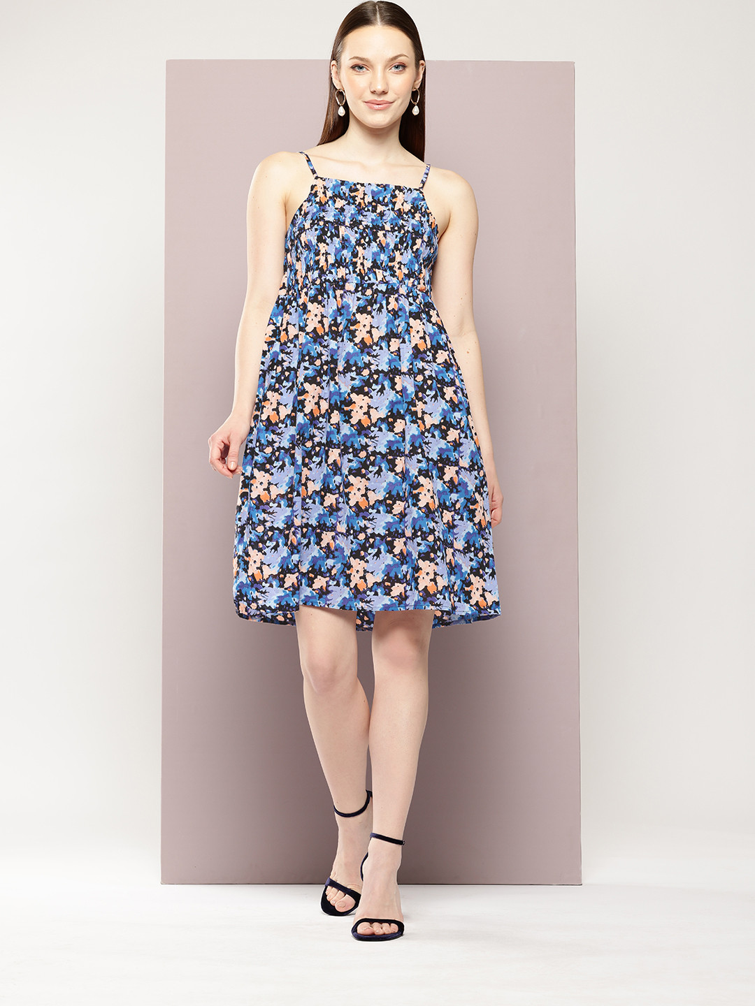 aaliya Print Smocked A-Line Dress