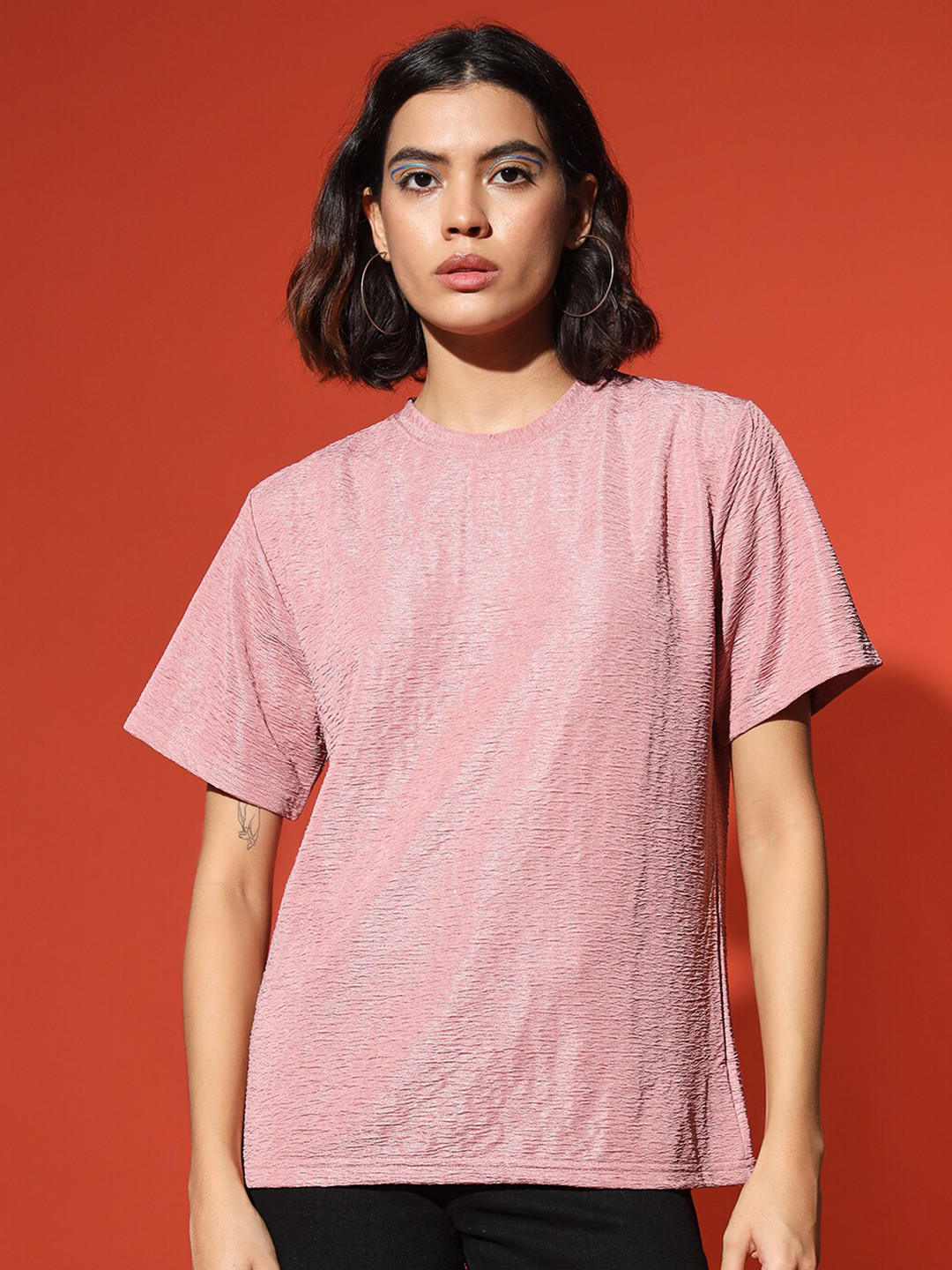 The Dry State Women Solid Round Neck T-shirt